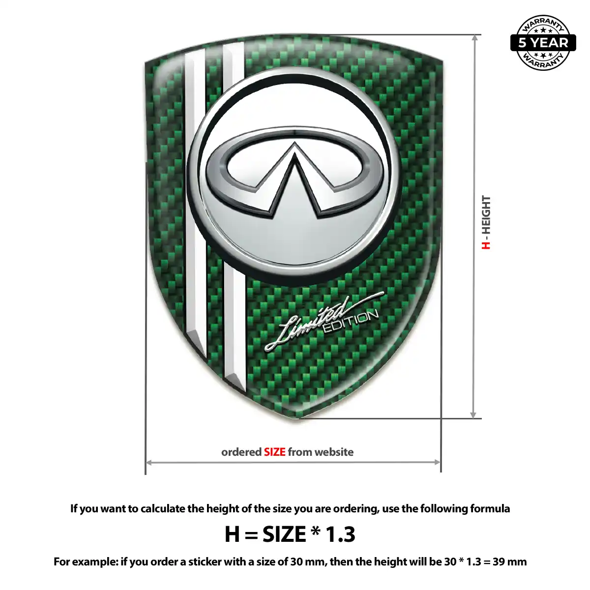 Infiniti Epoxy Domed Sticker Outer Style