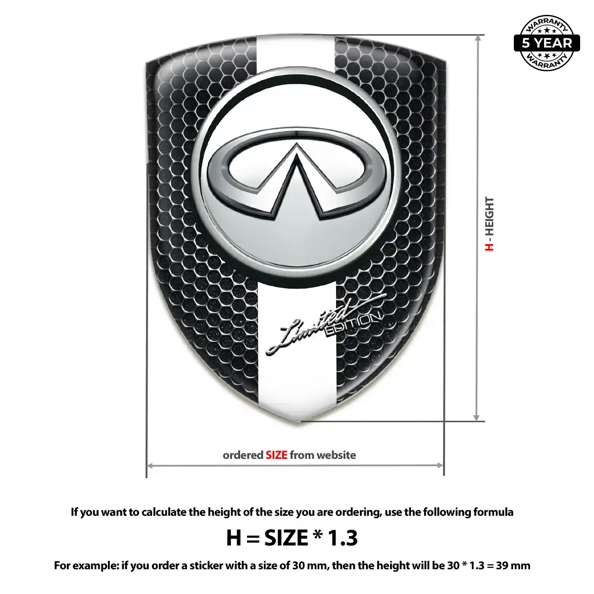 Infiniti Epoxy Domed Sticker Performance Style