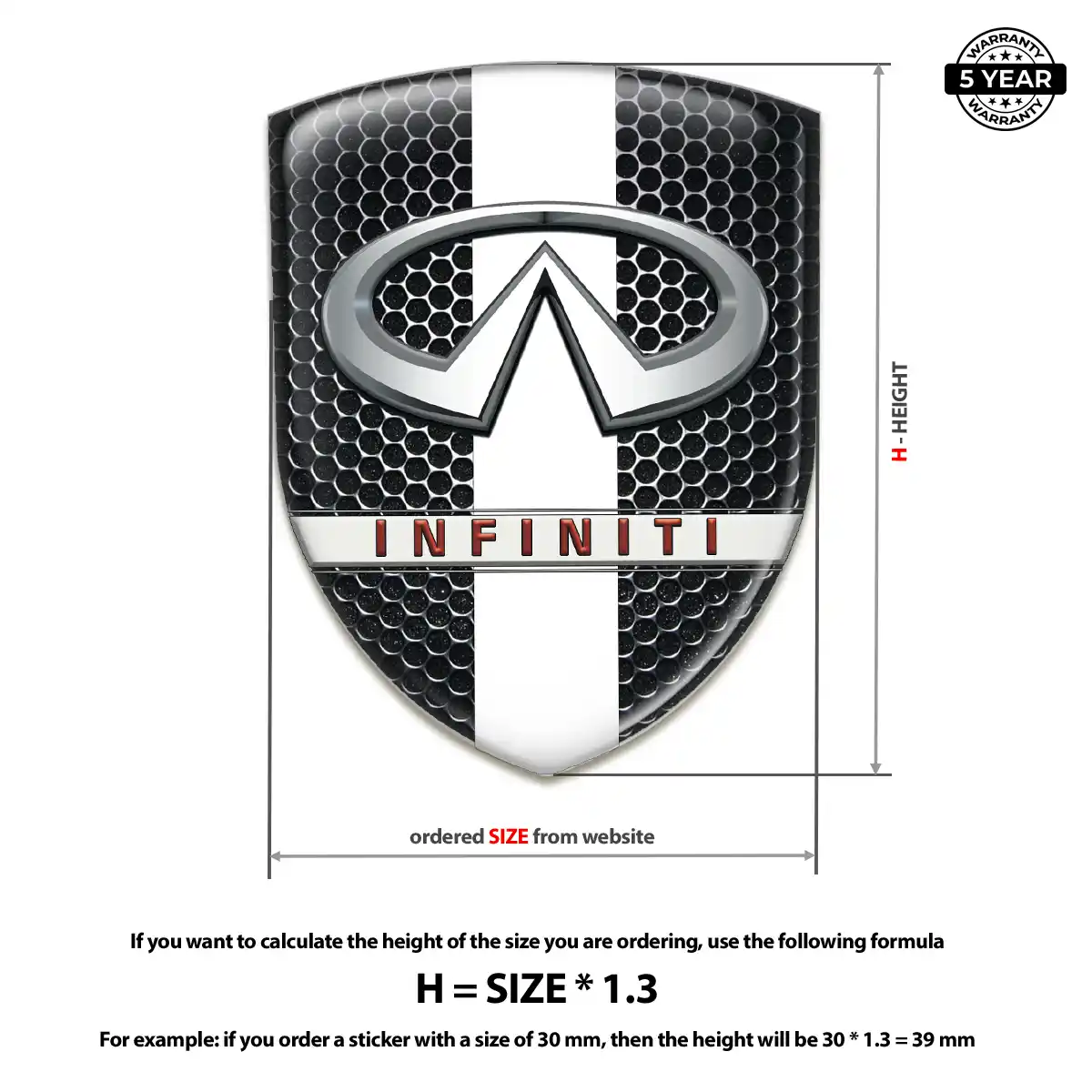 Infiniti Epoxy Domed Sticker Premium Dome