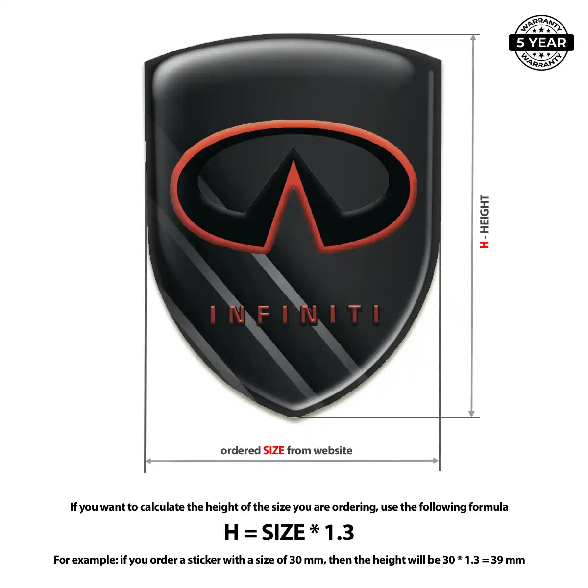Infiniti Epoxy Domed Sticker Prime Quality