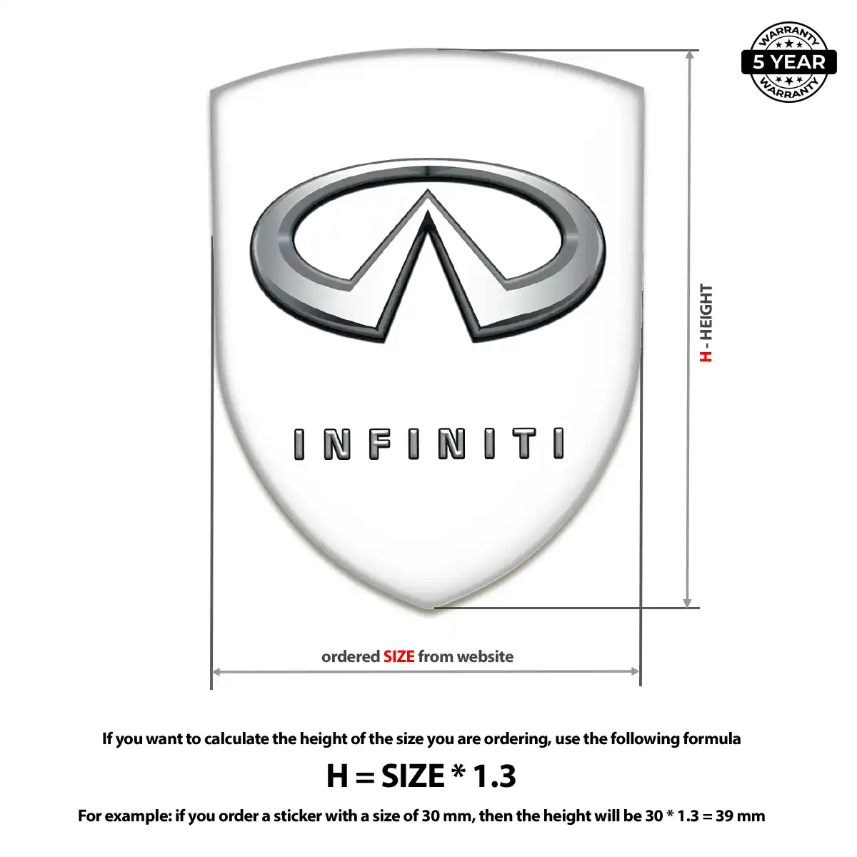 Infiniti Epoxy Domed Sticker Refined Design