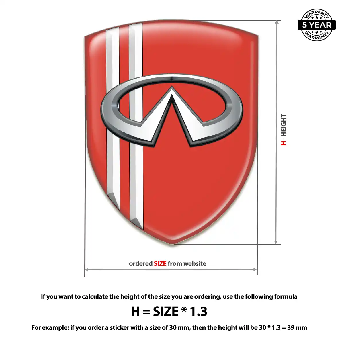 Infiniti Epoxy Domed Sticker Signature Grade