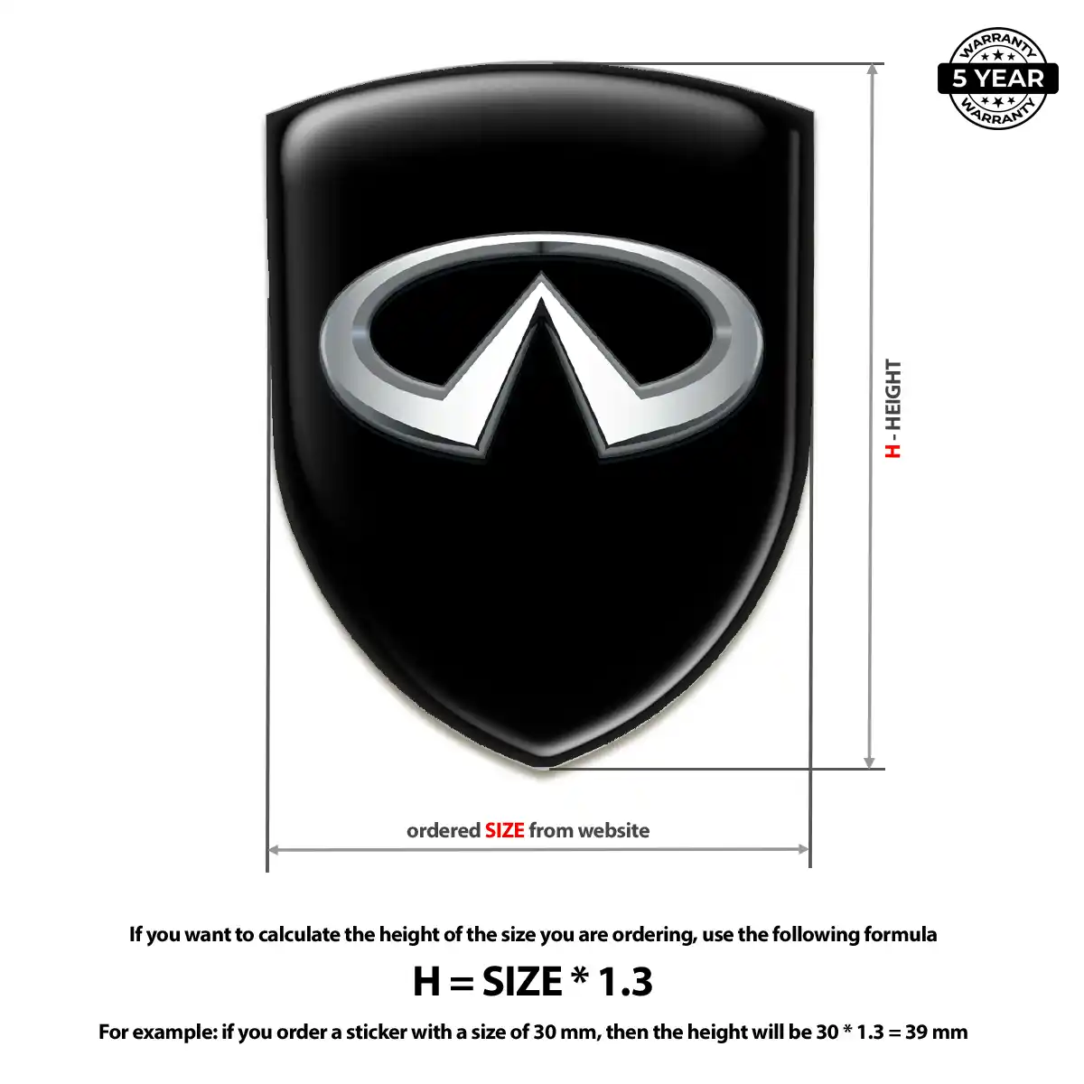 Infiniti Epoxy Domed Sticker Sport Tuning