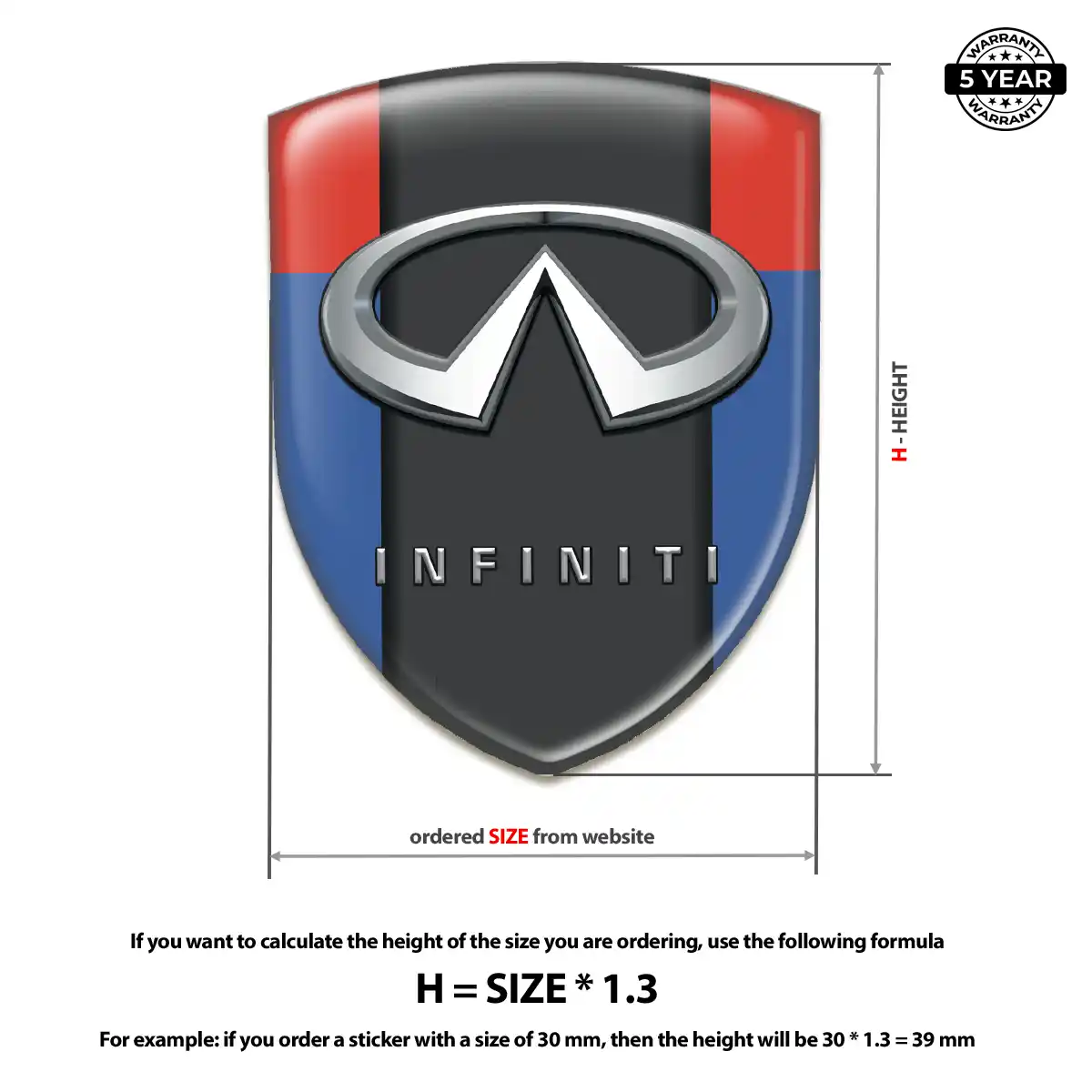Infiniti Epoxy Domed Sticker Street Tuning