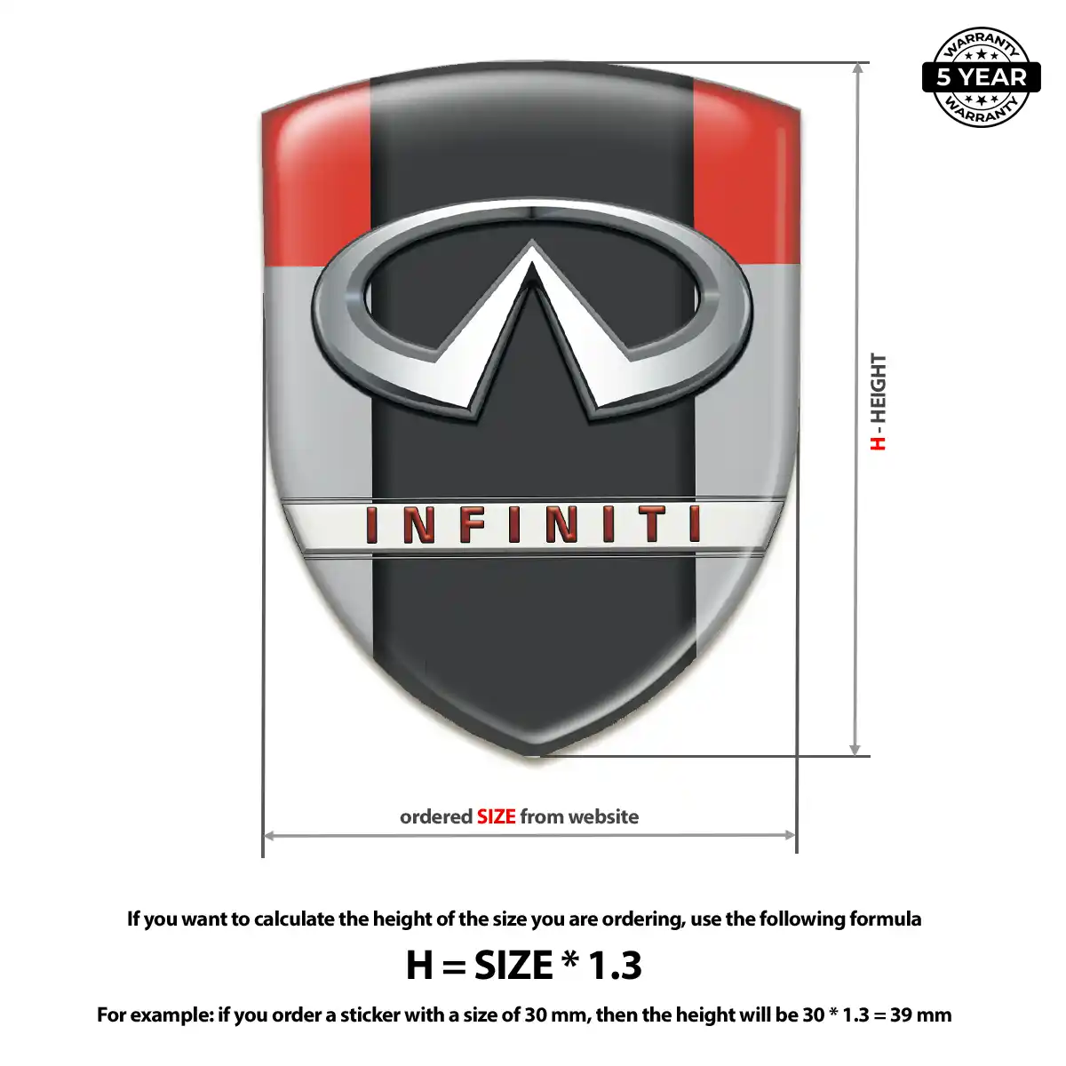 Infiniti Gel Badge Sticker Cabin Style