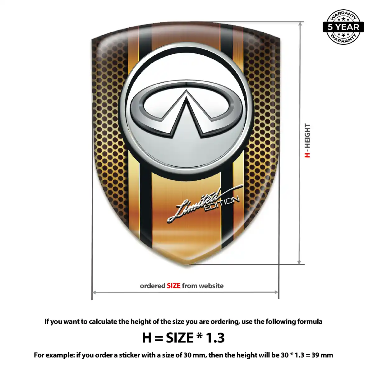 Infiniti Gel Badge Sticker Deluxe Edition