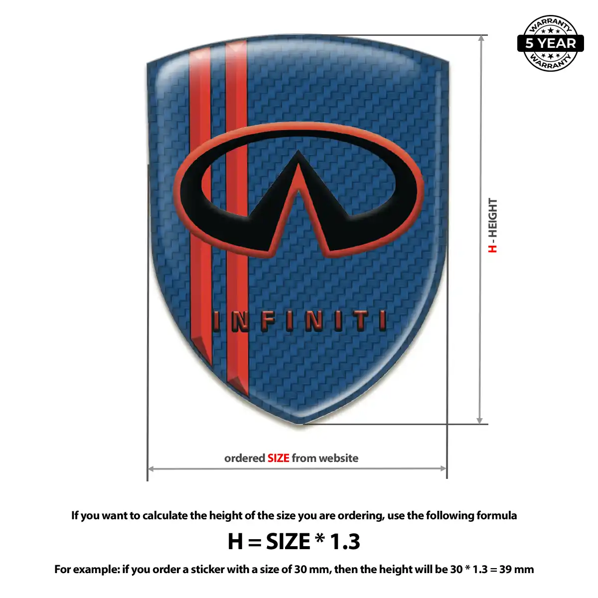 Infiniti Gel Badge Sticker Elite Finish