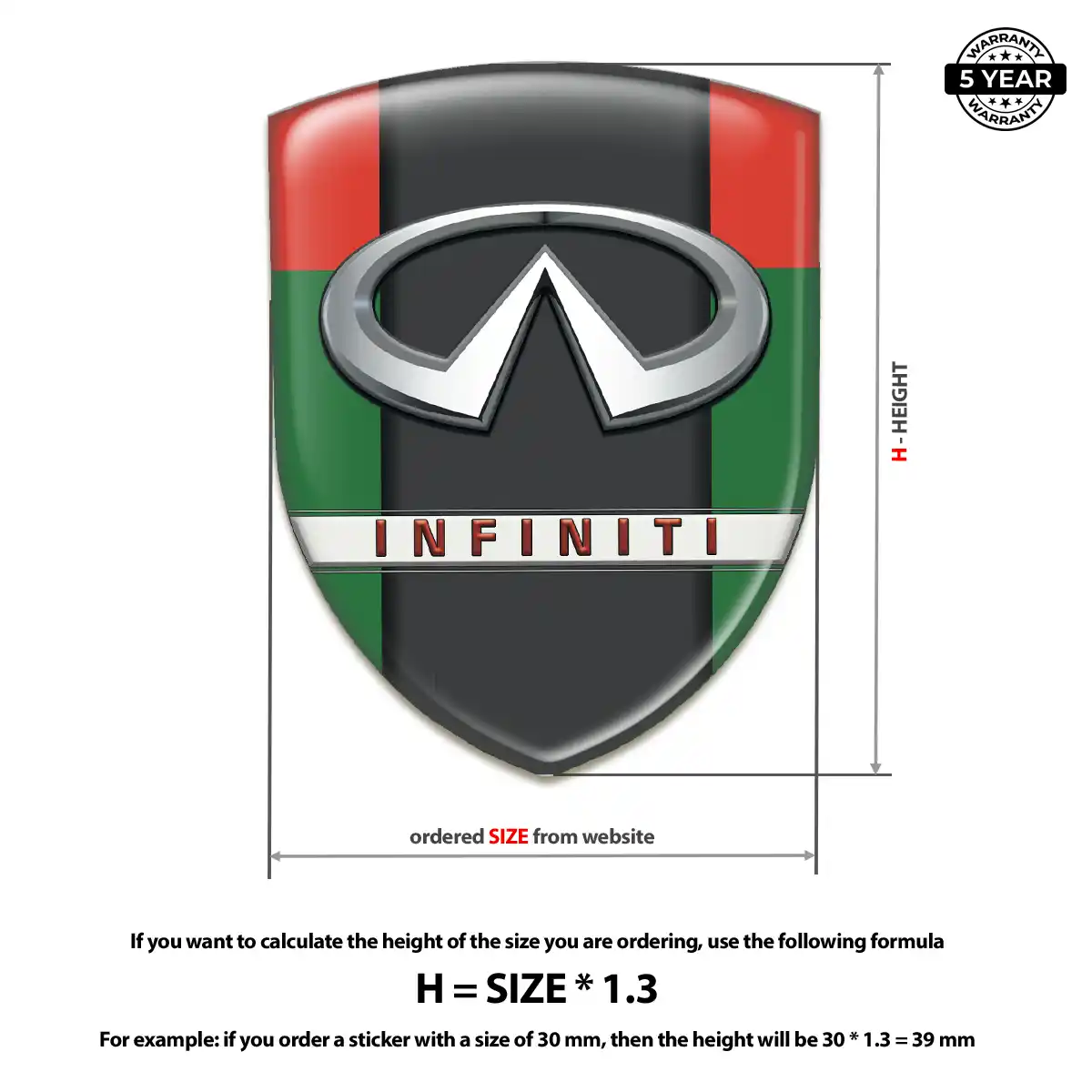 Infiniti Gel Badge Sticker Interior Elegance