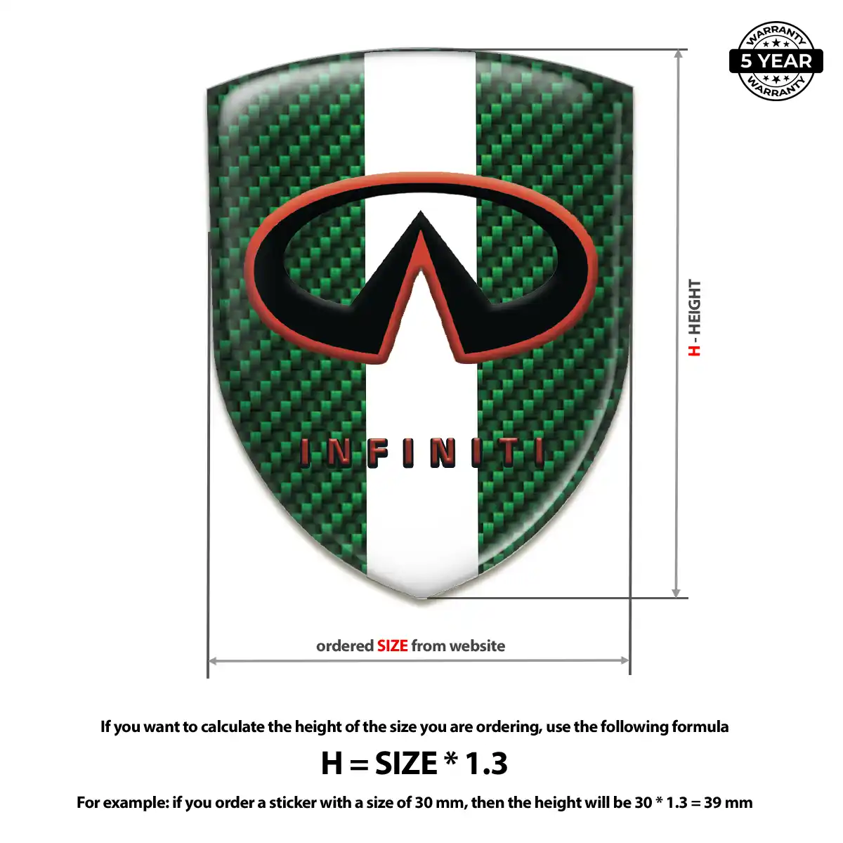 Infiniti Gel Badge Sticker Performance Style
