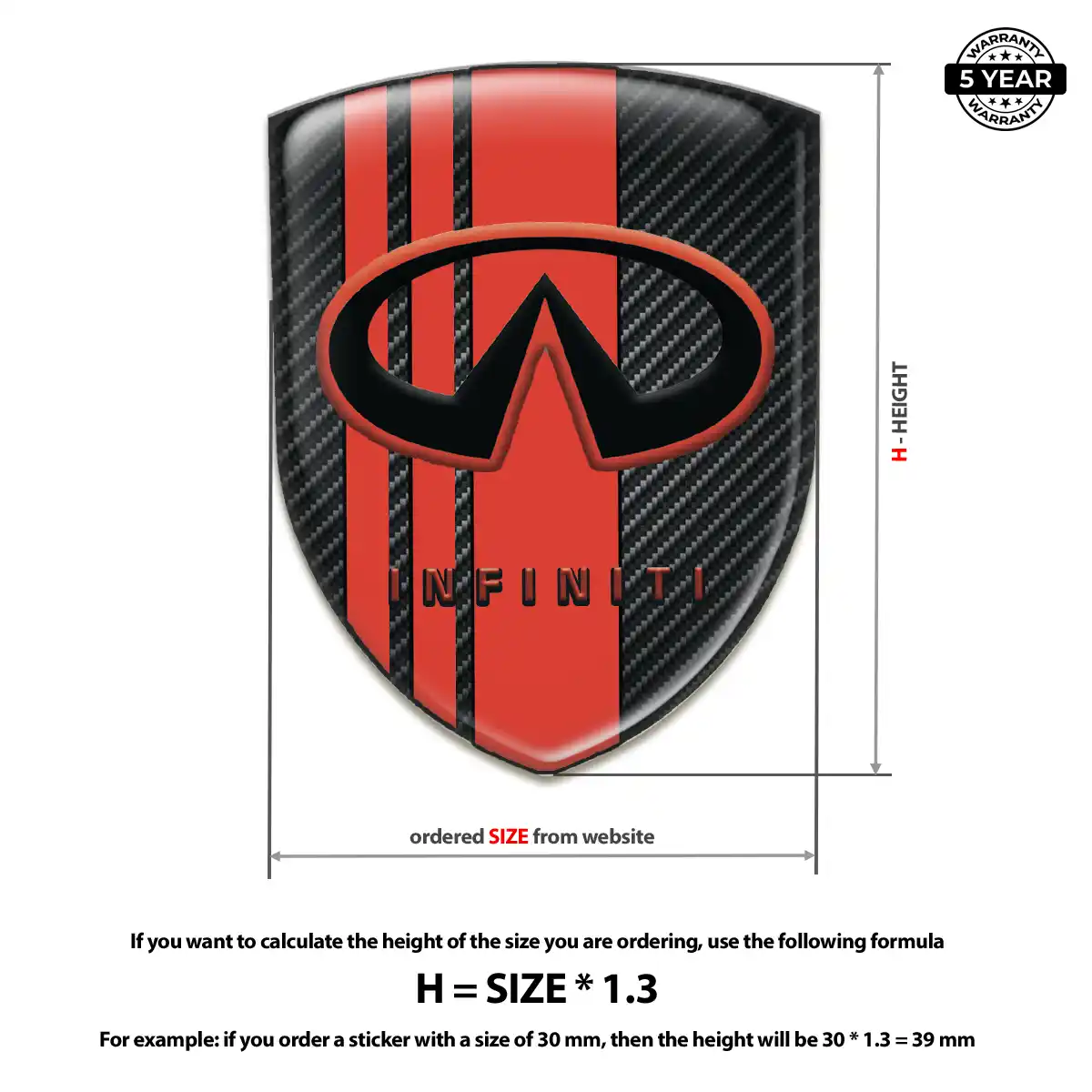 Infiniti Gel Badge Sticker Premium Dome