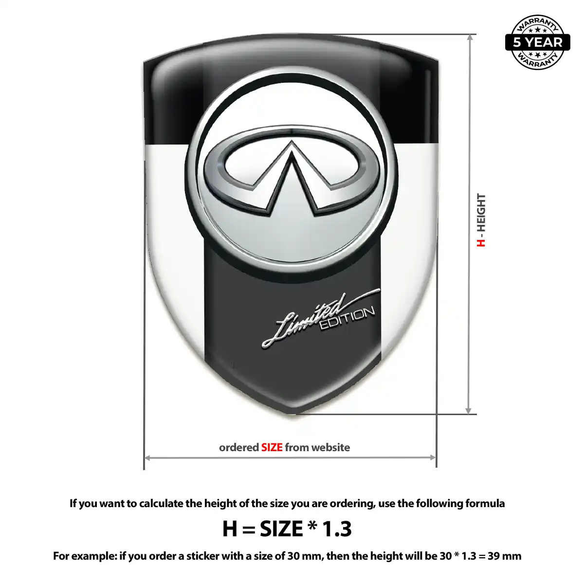 Infiniti Gel Badge Sticker Prestige Line