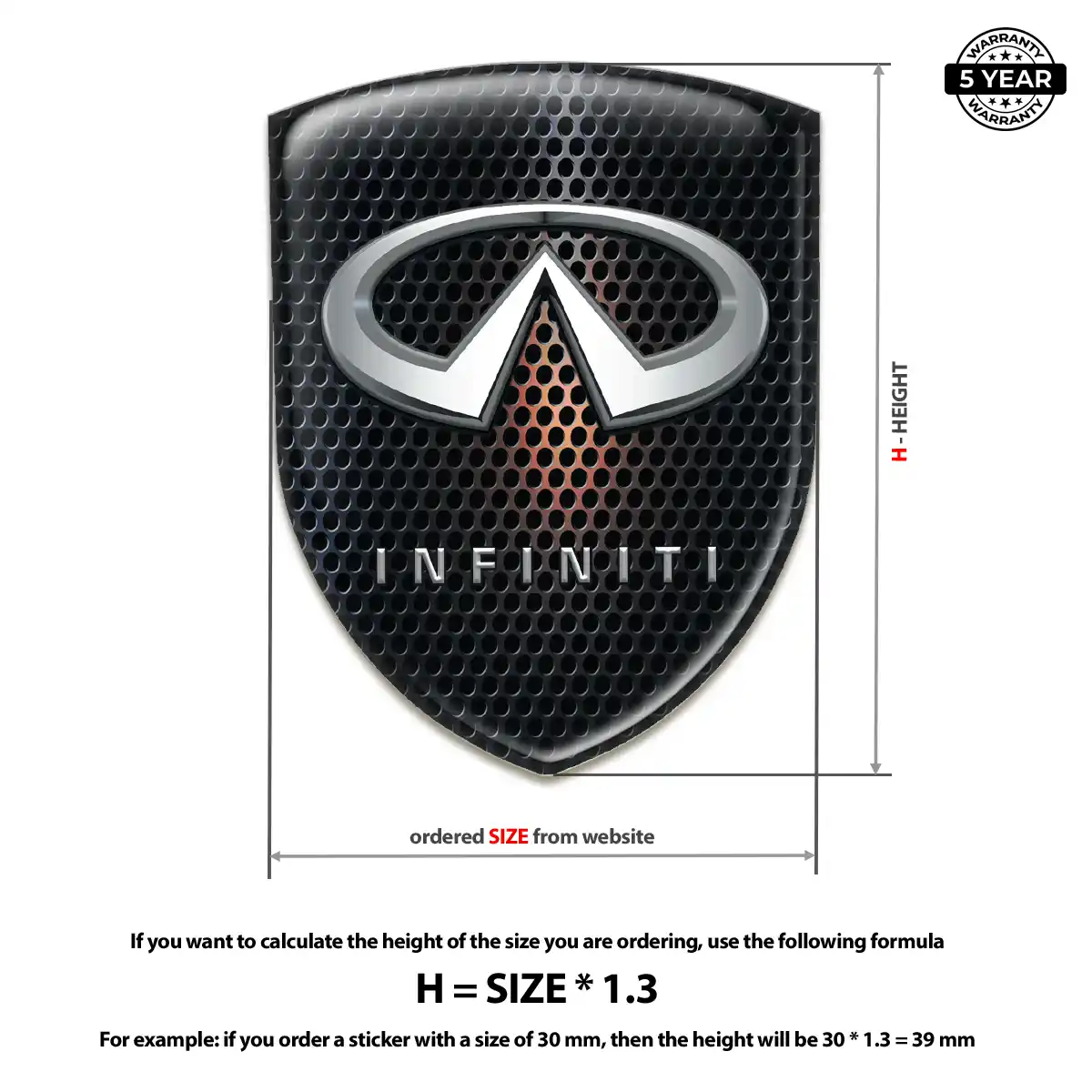 Infiniti Gel Badge Sticker Refined Design