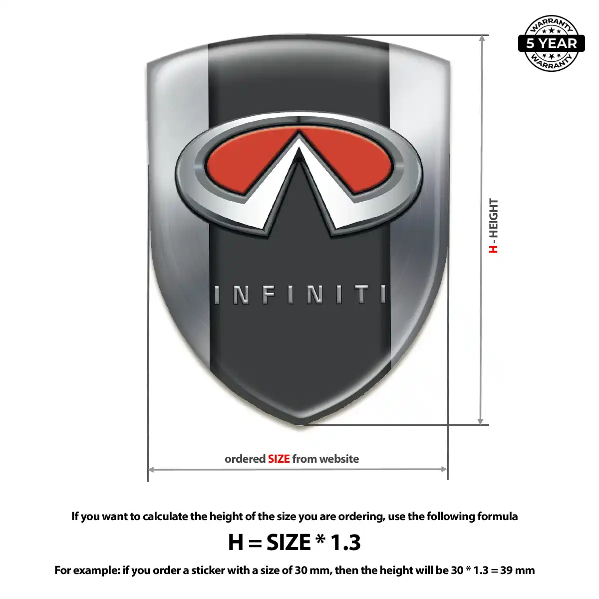 Infiniti Gel Badge Sticker Resin Elite