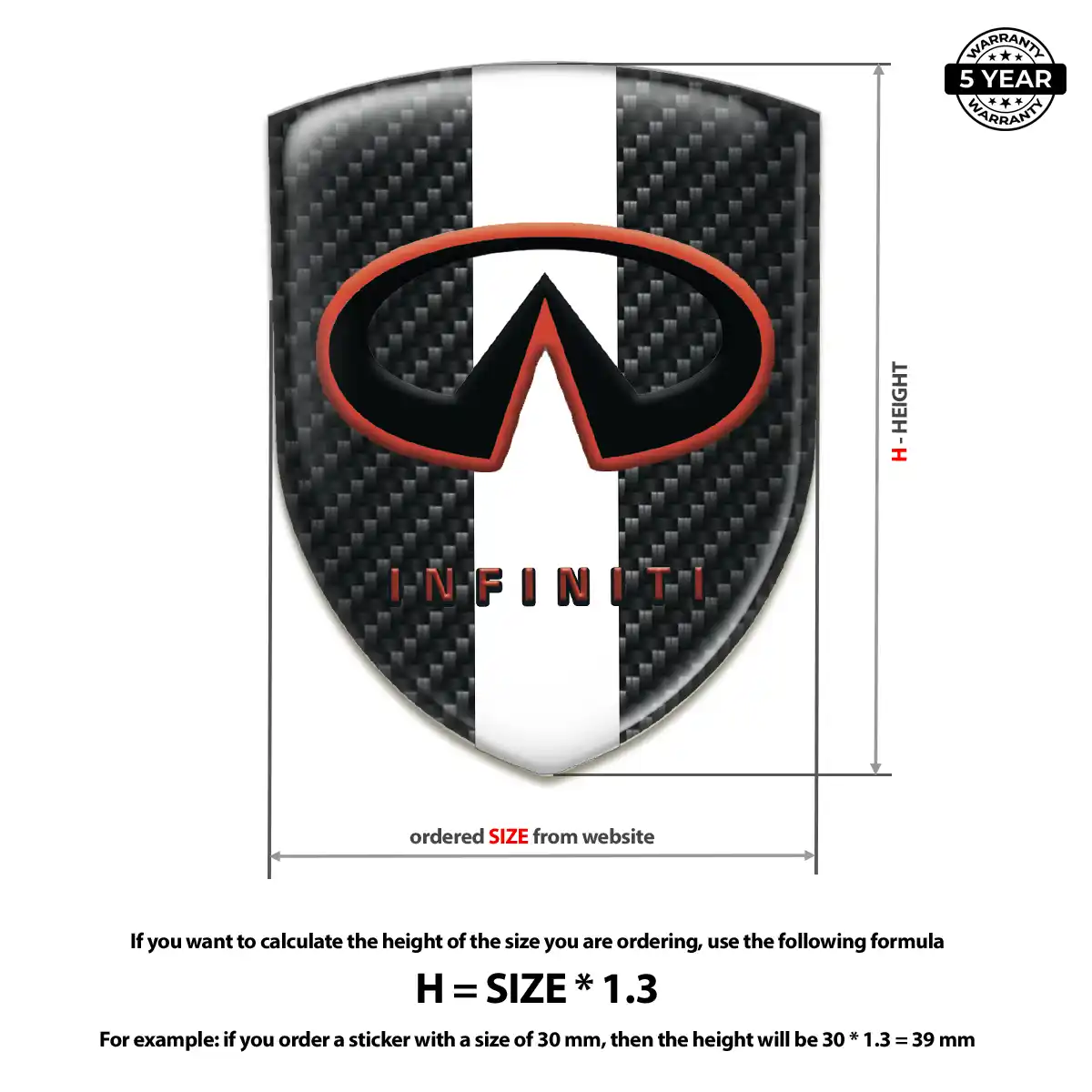 Infiniti Gel Badge Sticker Resin Luxe