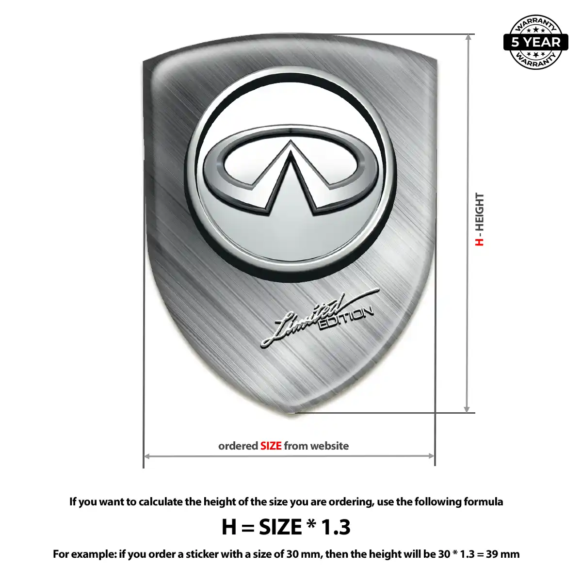Infiniti Gel Badge Sticker Sleek Style
