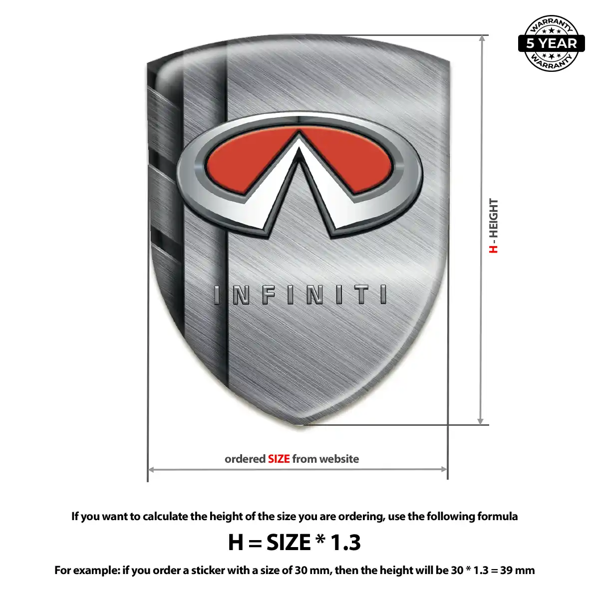 Infiniti Gel Emblem Sticker Cabin Style