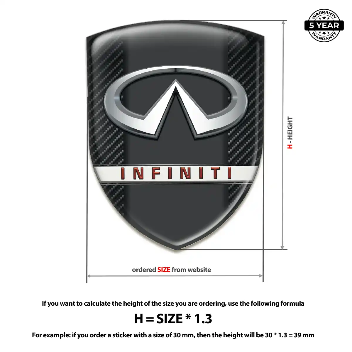 Infiniti Gel Emblem Sticker Deluxe Edition