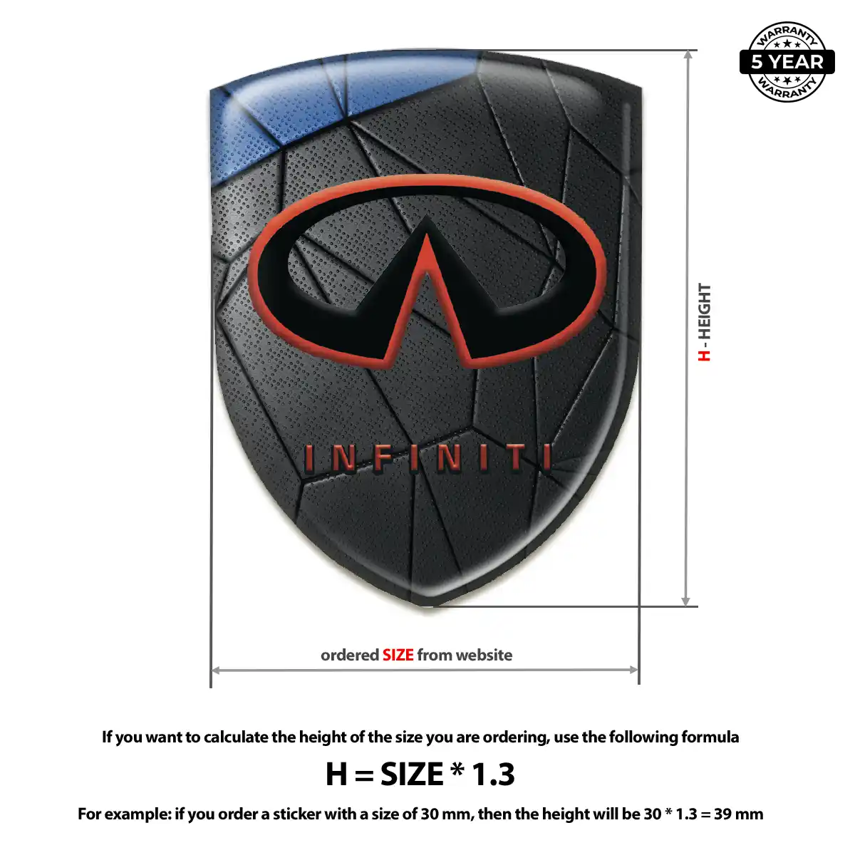 Infiniti Gel Emblem Sticker Elite Edition