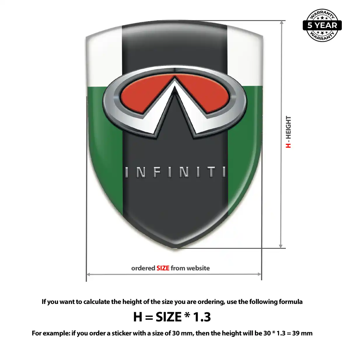 Infiniti Gel Emblem Sticker Interior Elegance