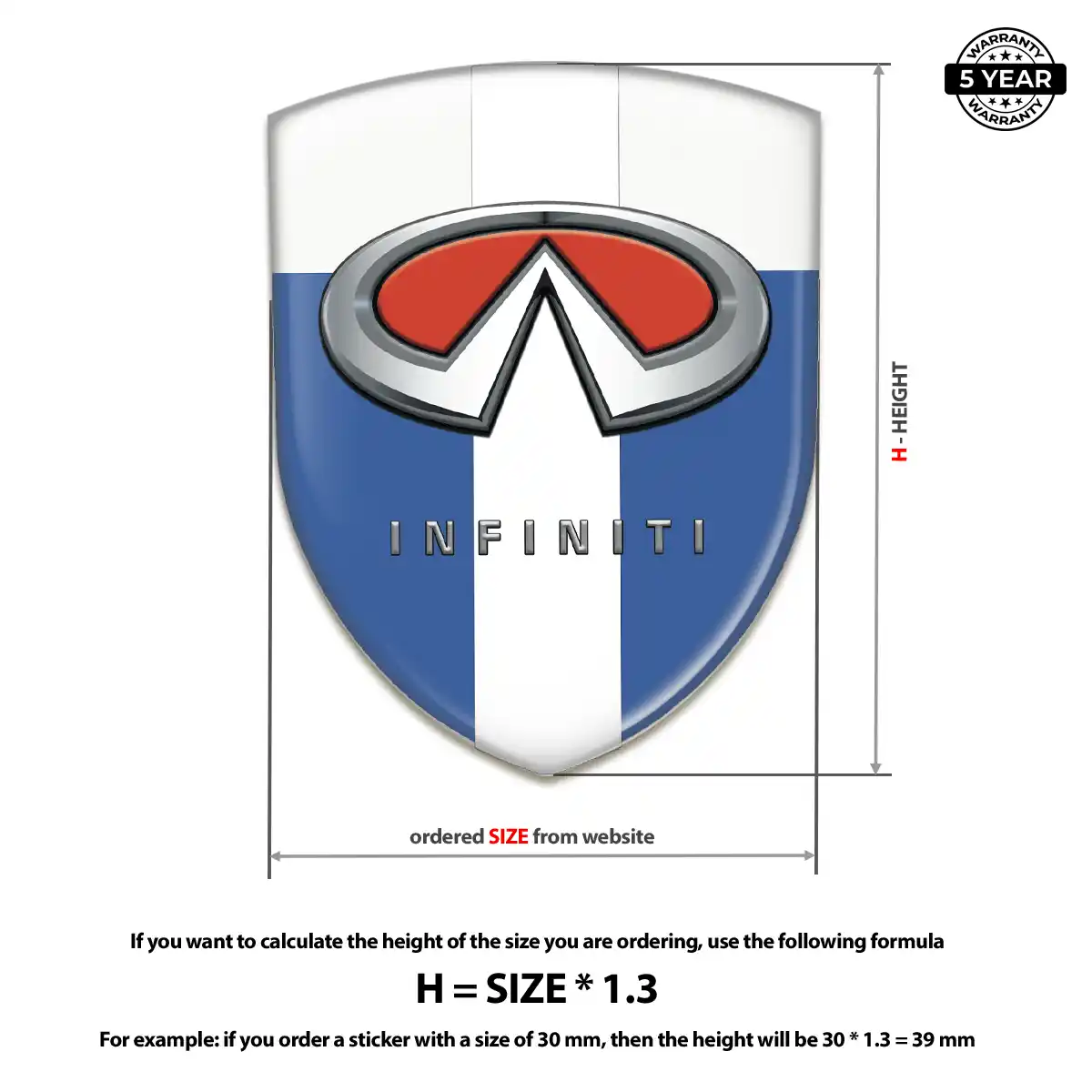 Infiniti Gel Emblem Sticker Interior Luxe
