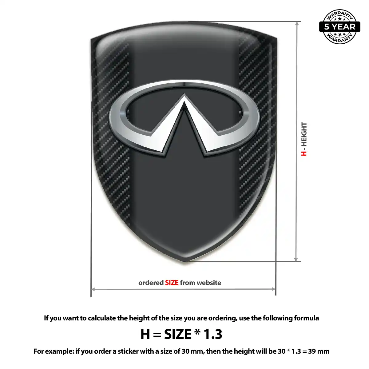 Infiniti Gel Emblem Sticker Opulent Line