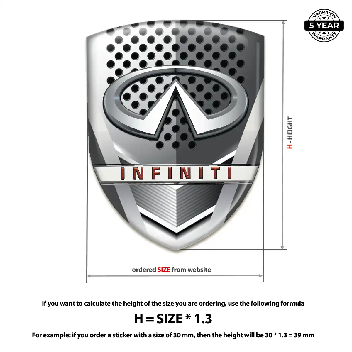 Infiniti Gel Emblem Sticker Outer Style