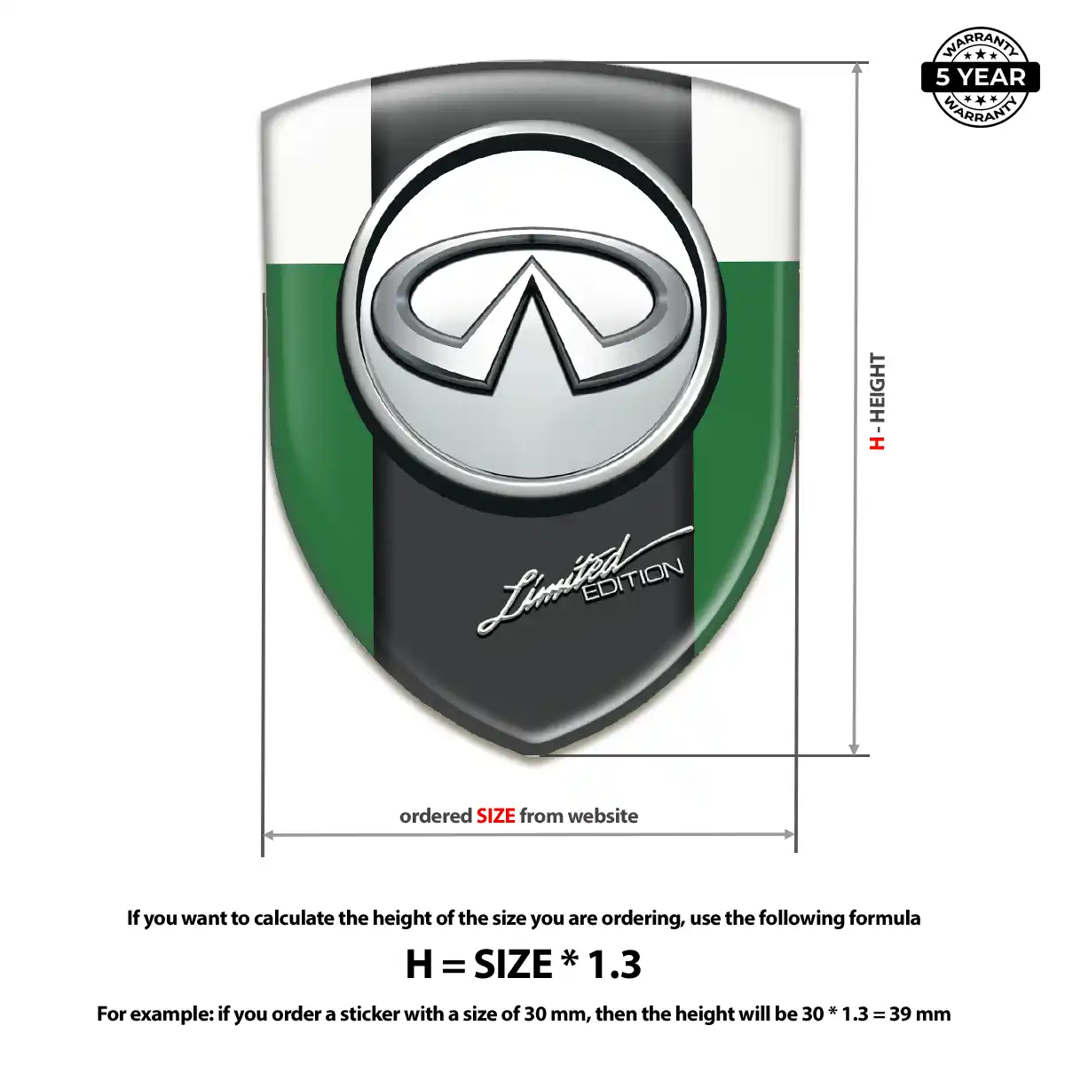 Infiniti Gel Emblem Sticker Premium Dome
