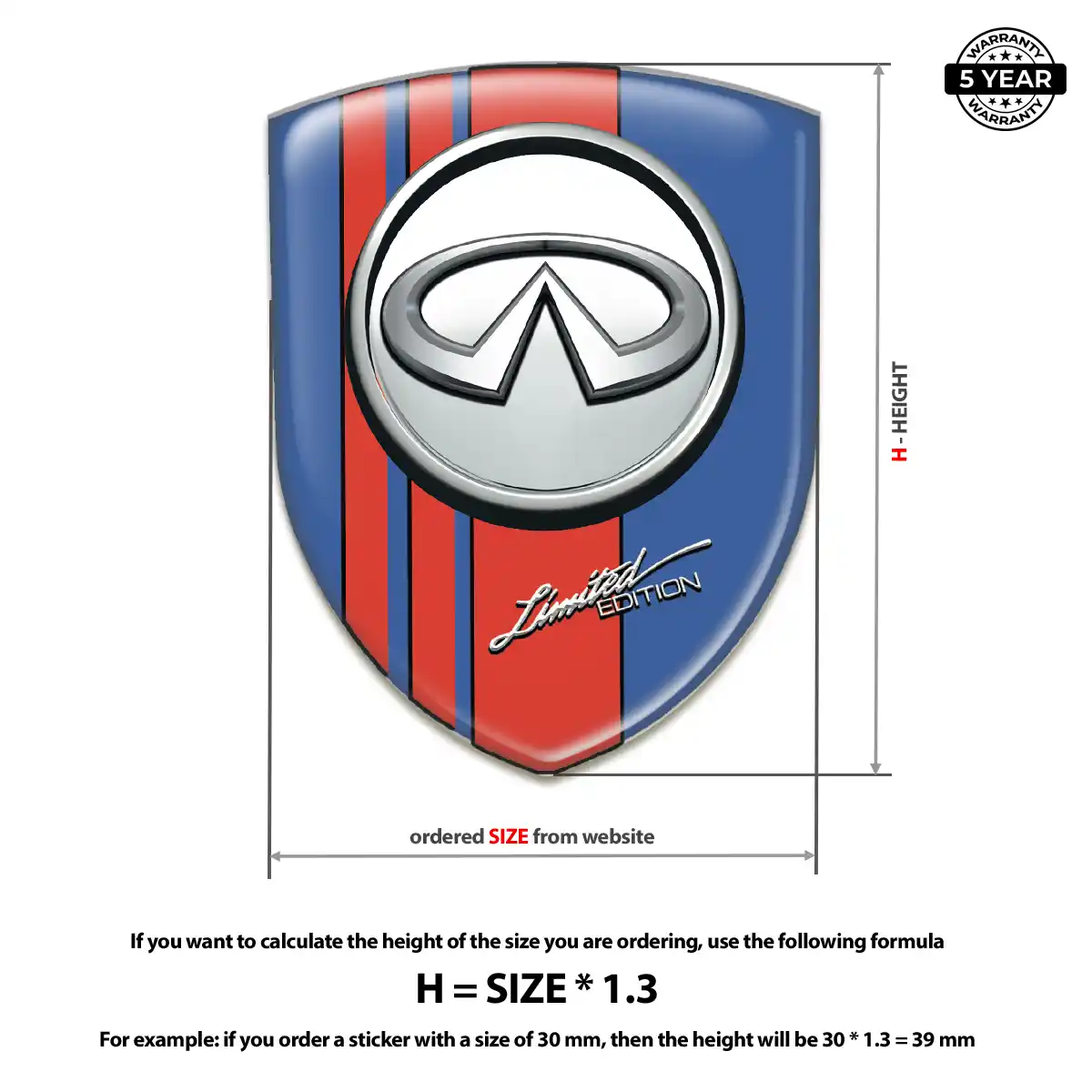 Infiniti Gel Emblem Sticker Prime Quality