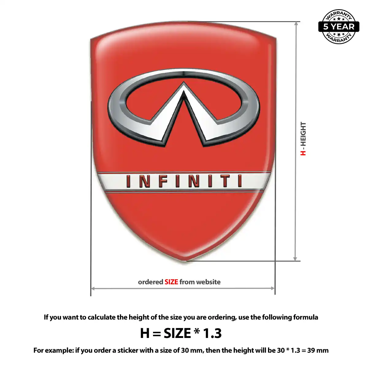 Infiniti Gel Emblem Sticker Refined Design