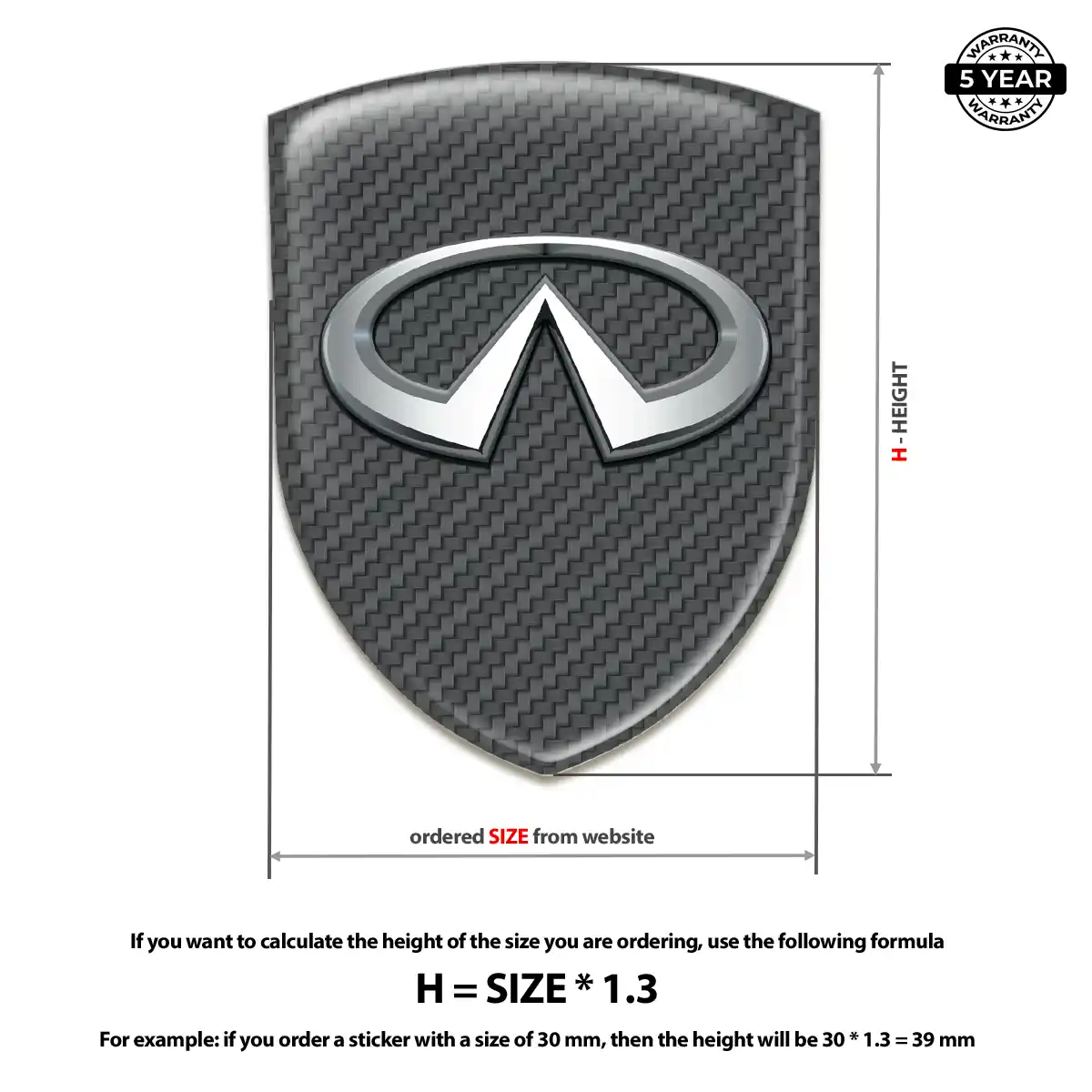 Infiniti Gel Emblem Sticker Resin Elite