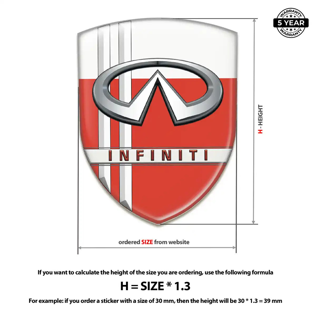 Infiniti Gel Emblem Sticker Resin Luxe