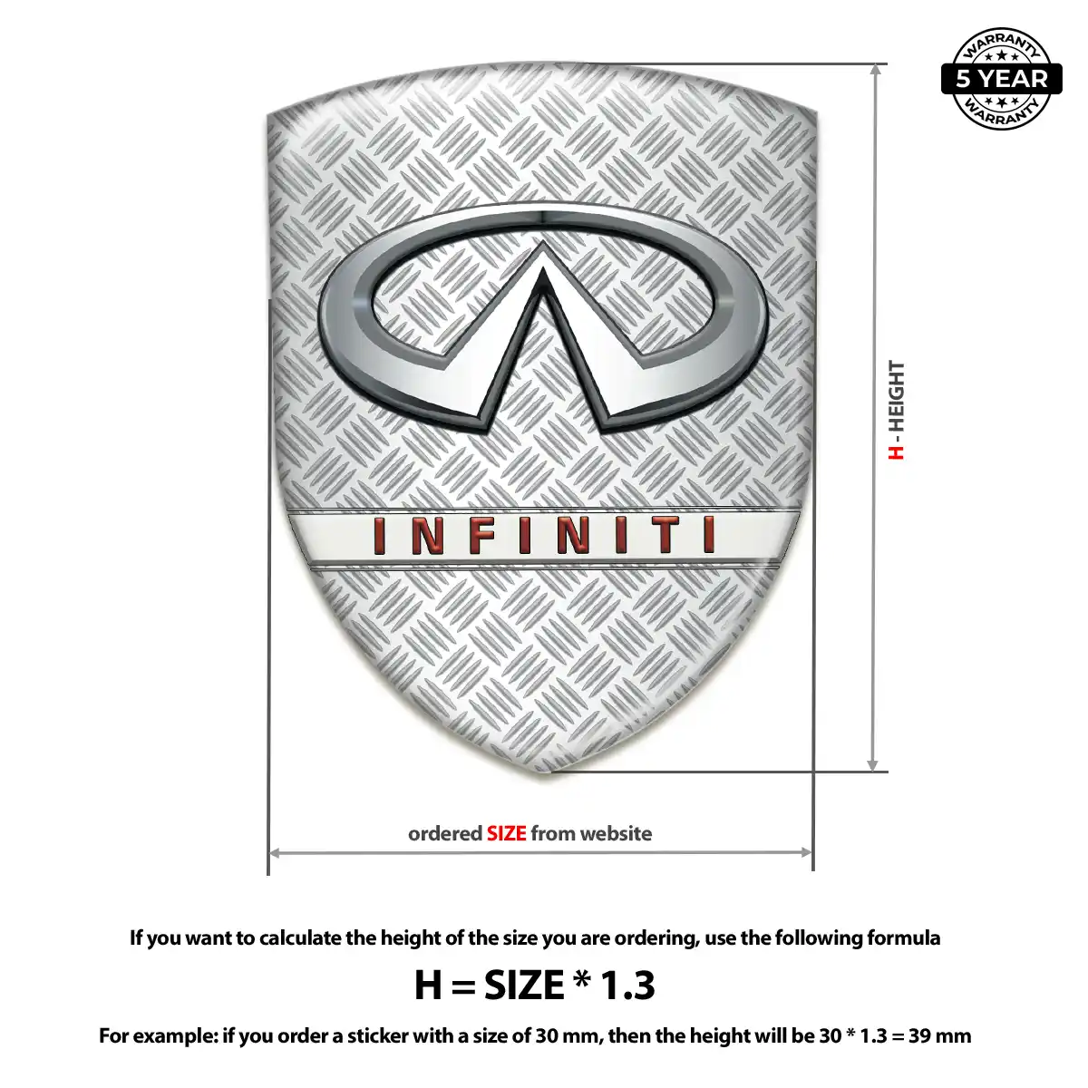 Infiniti Gel Emblem Sticker Signature Grade