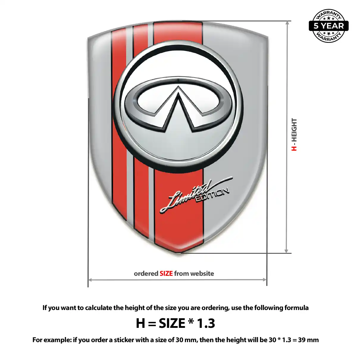 Infiniti Gel Emblem Sticker Superior Craft