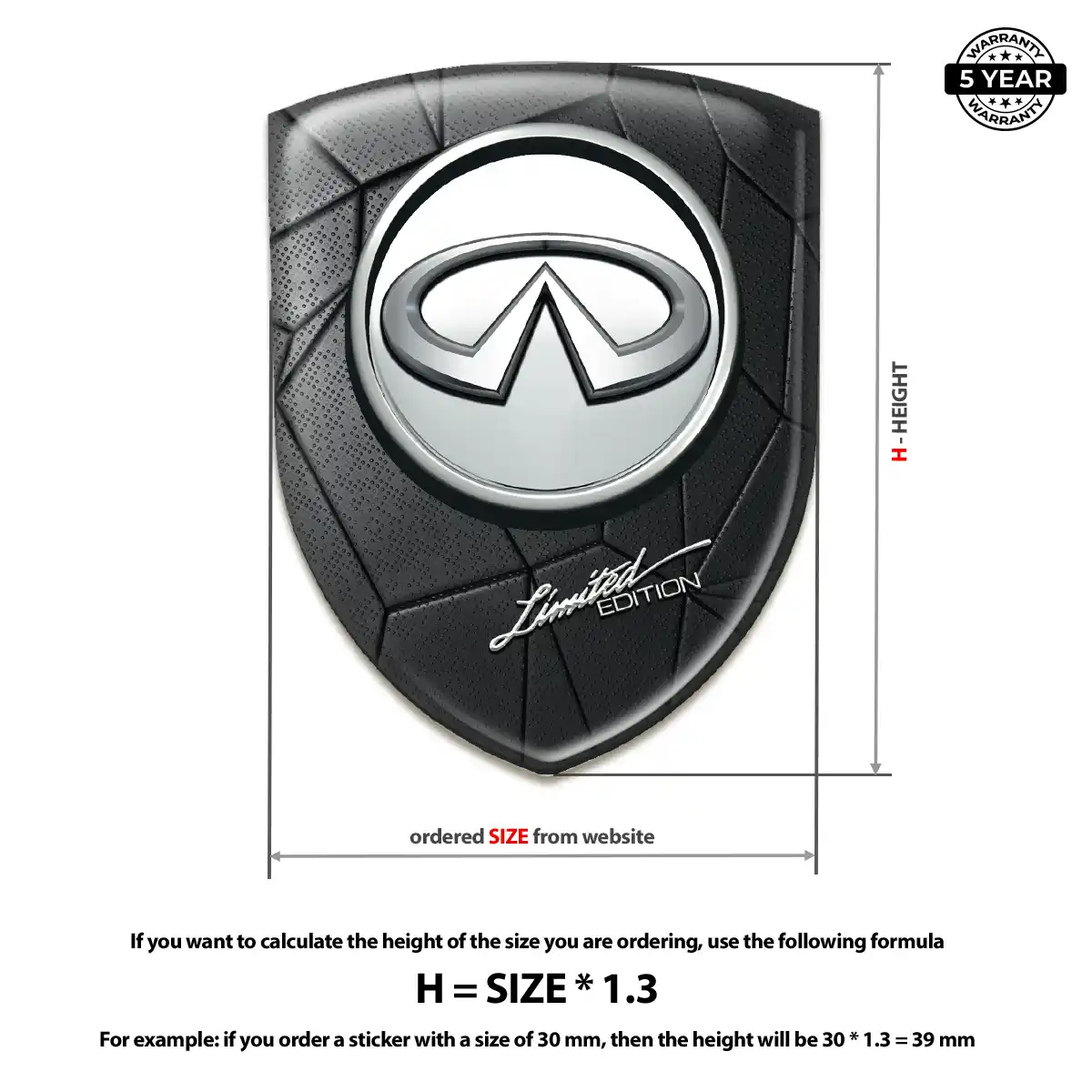Infiniti Logo Sticker Premium Dome