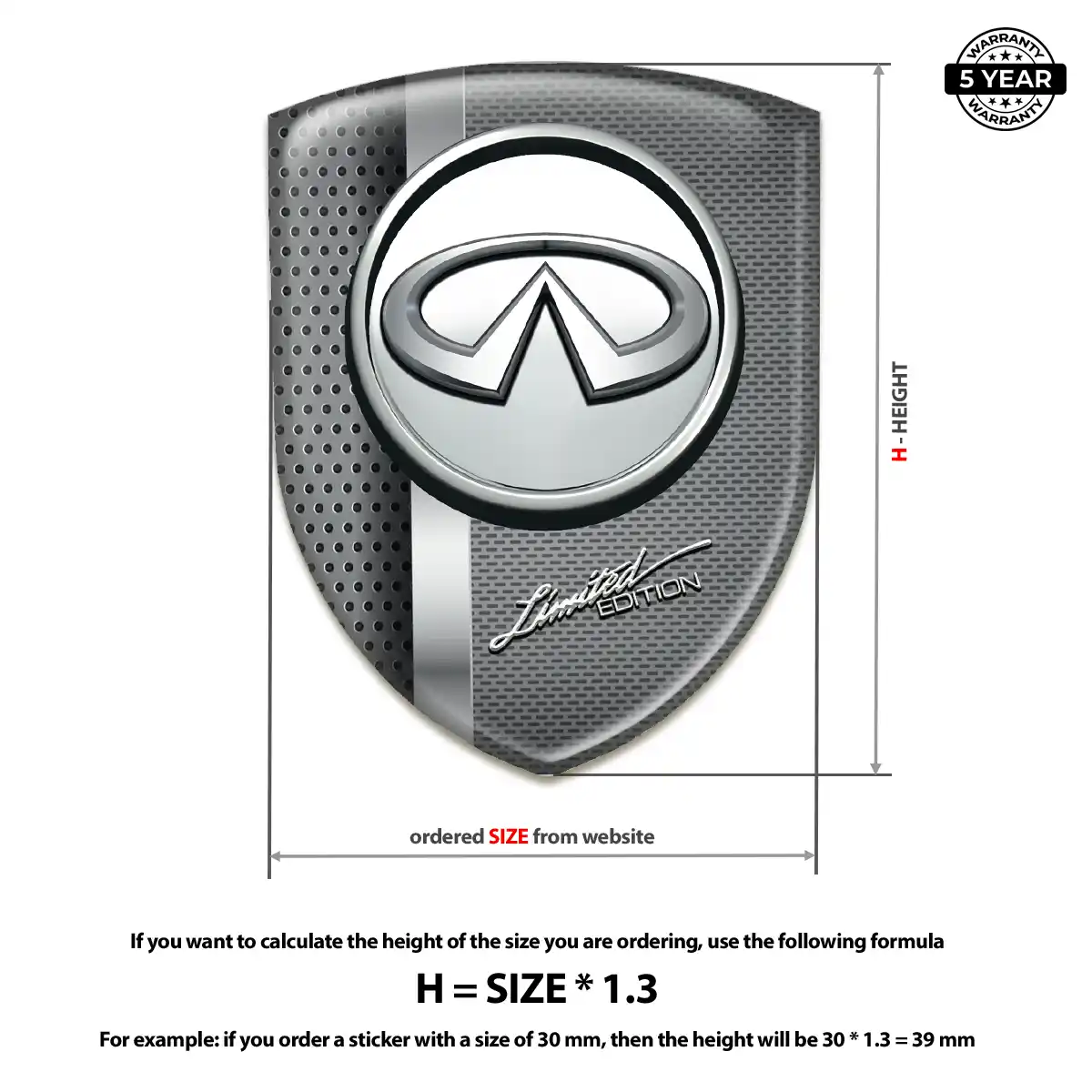 Infiniti Logo Sticker Resin Elite