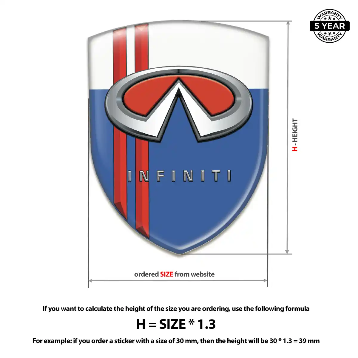 Infiniti Logo Sticker Resin Luxe
