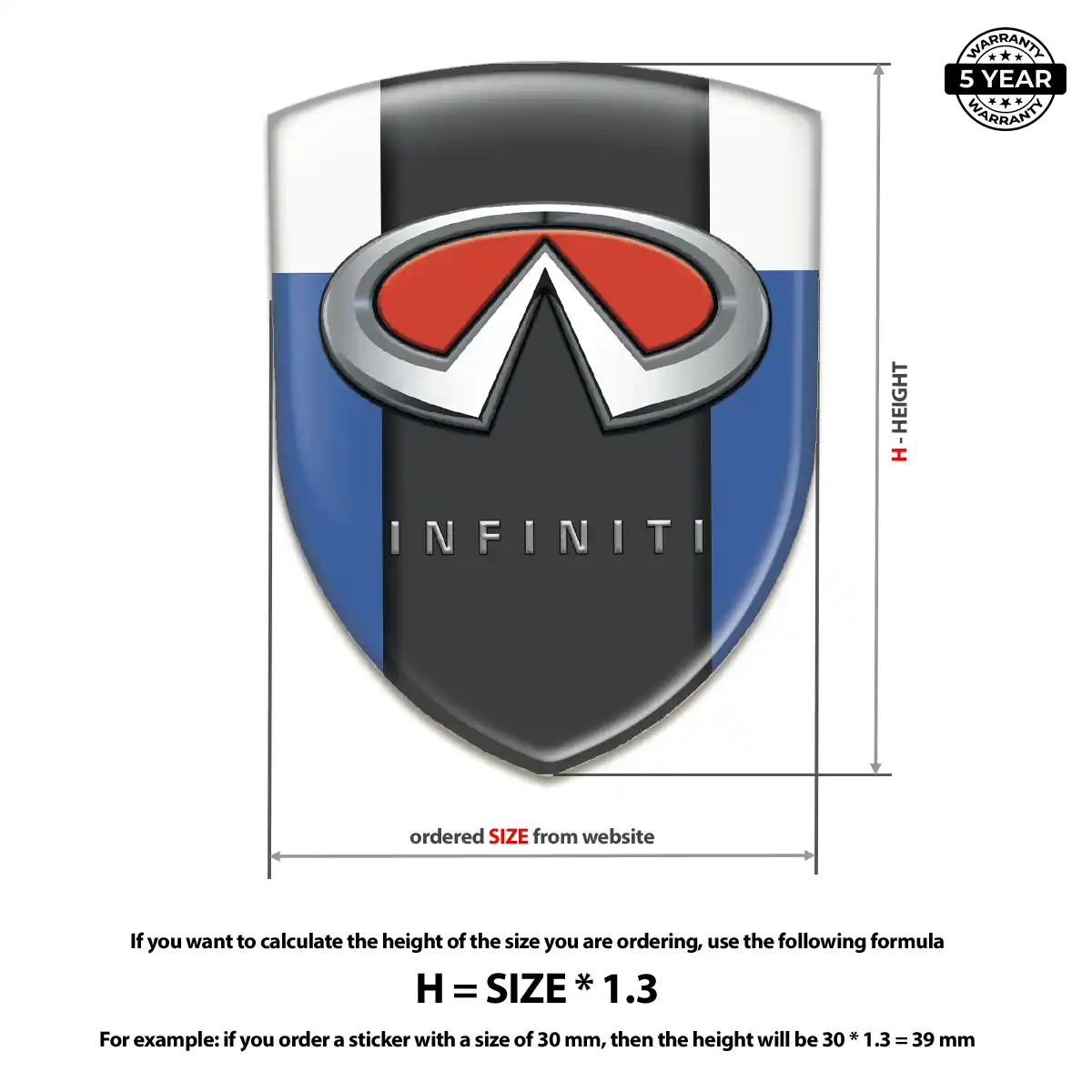 Infiniti Polyurethane Domed Sticker Auto Tuning