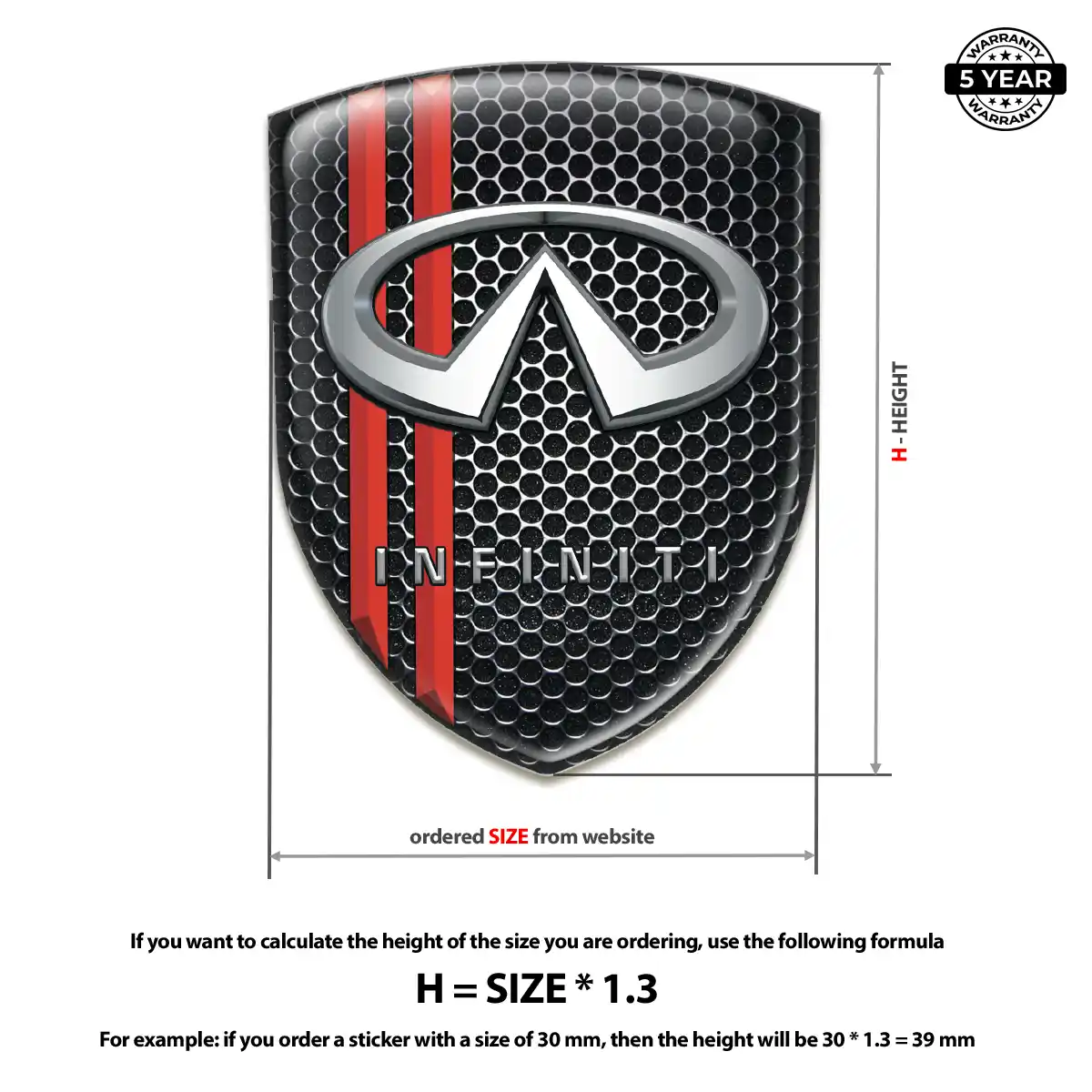 Infiniti Polyurethane Domed Sticker Deluxe Edition