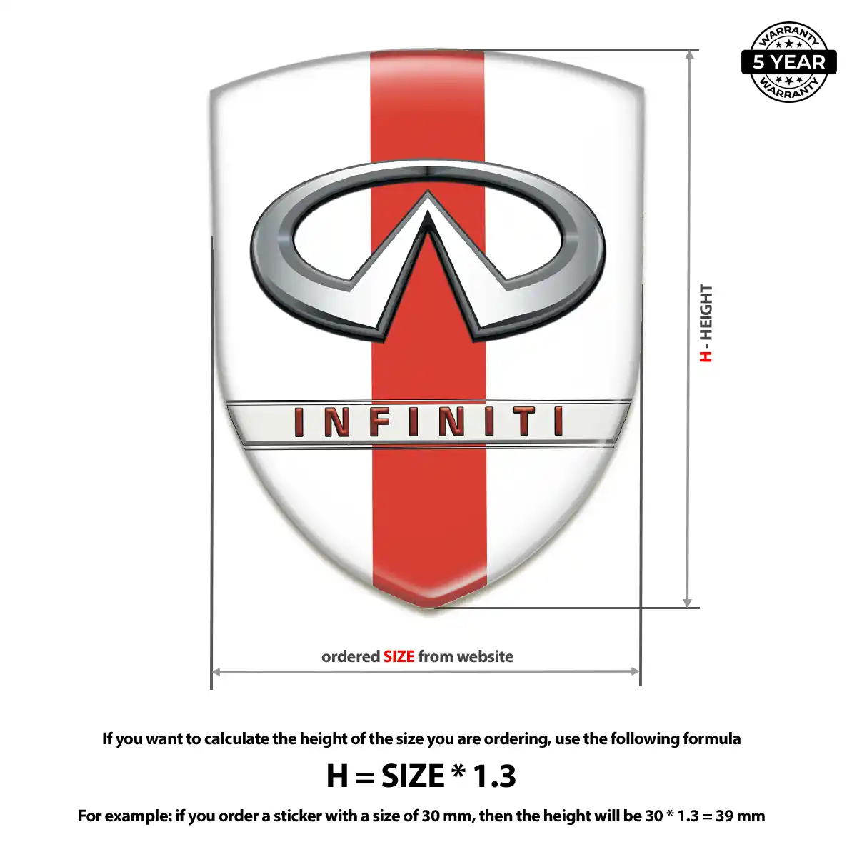 Infiniti Polyurethane Domed Sticker Elite Edition