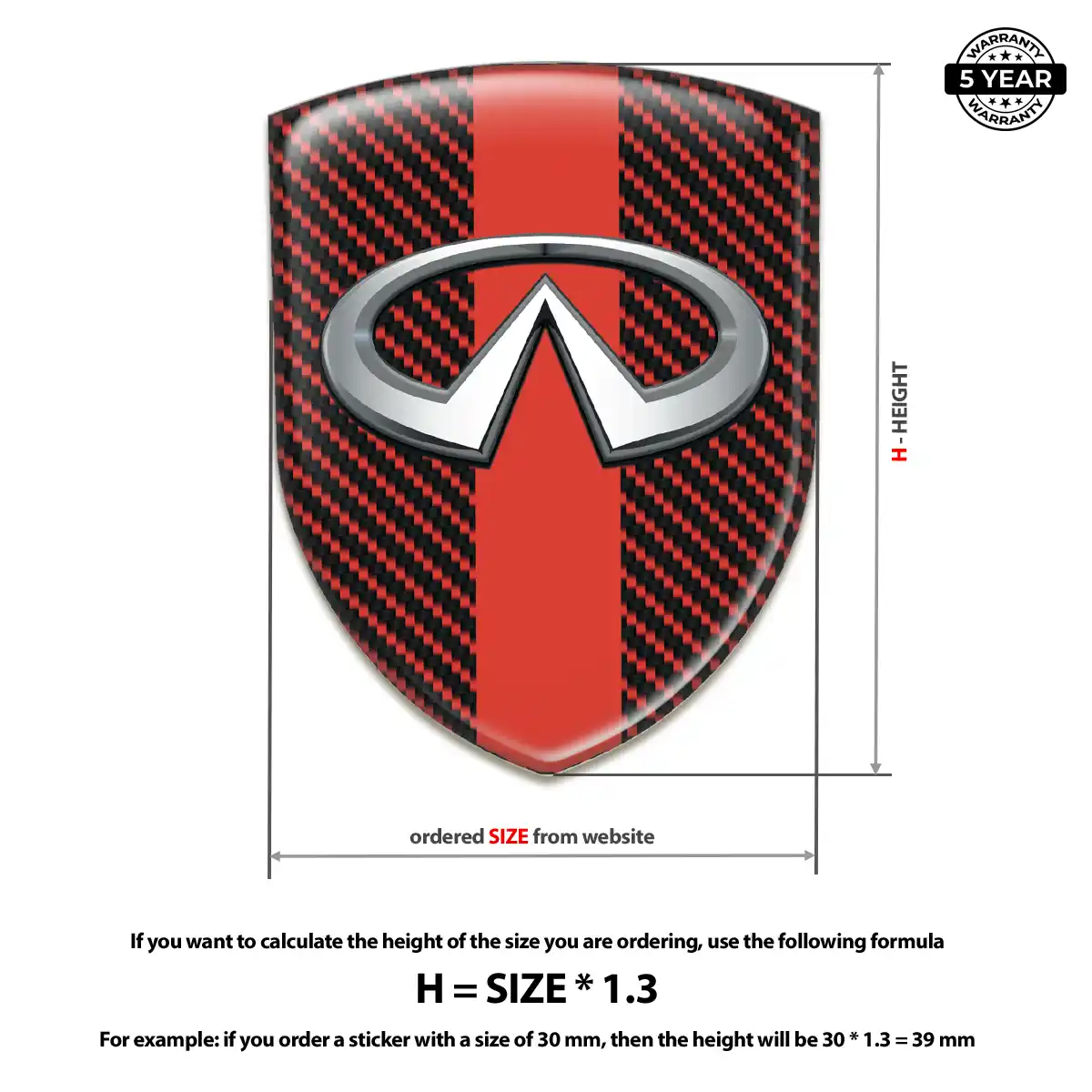 Infiniti Polyurethane Domed Sticker Exclusive Series