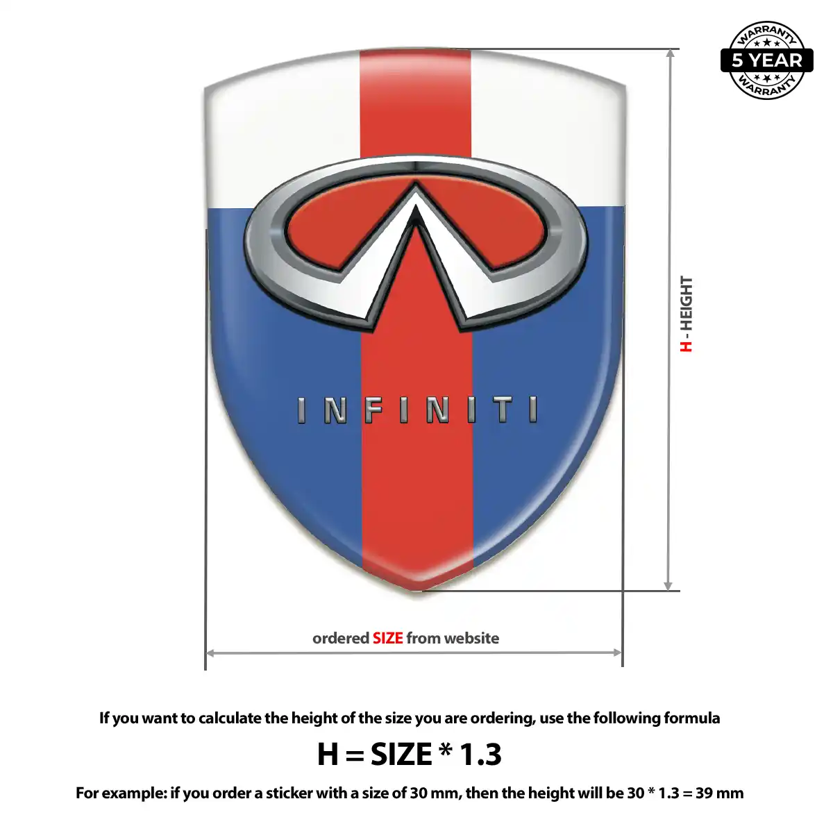 Infiniti Polyurethane Domed Sticker Opulent Line
