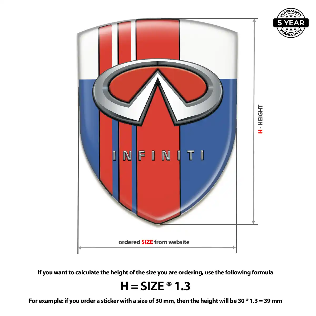 Infiniti Polyurethane Domed Sticker Premium Dome