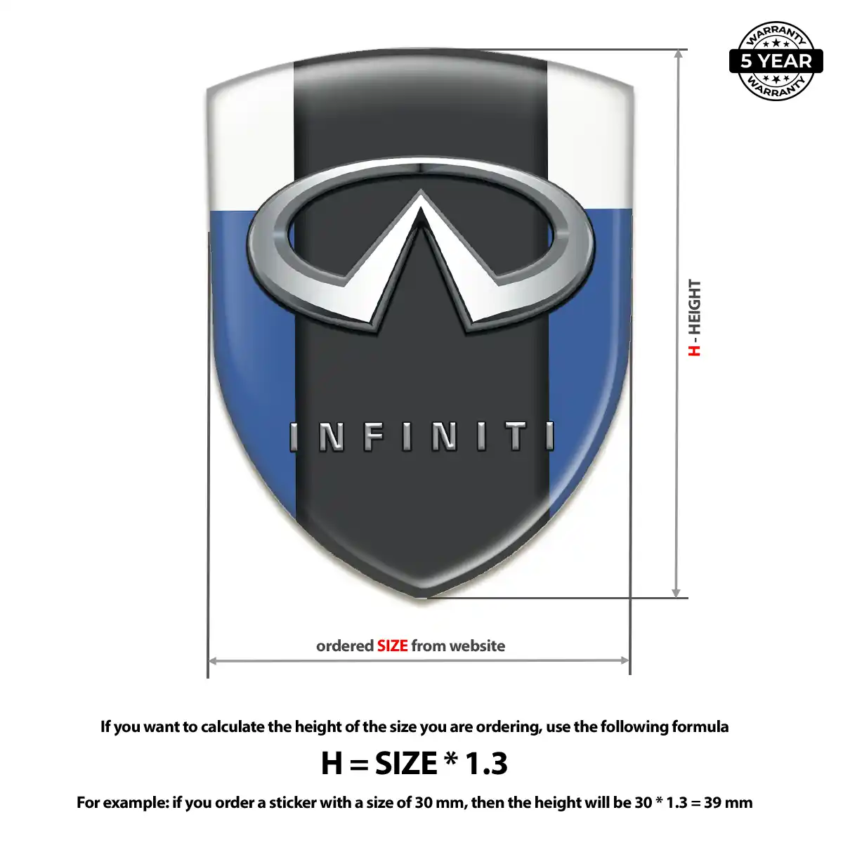 Infiniti Polyurethane Domed Sticker Prestige Line
