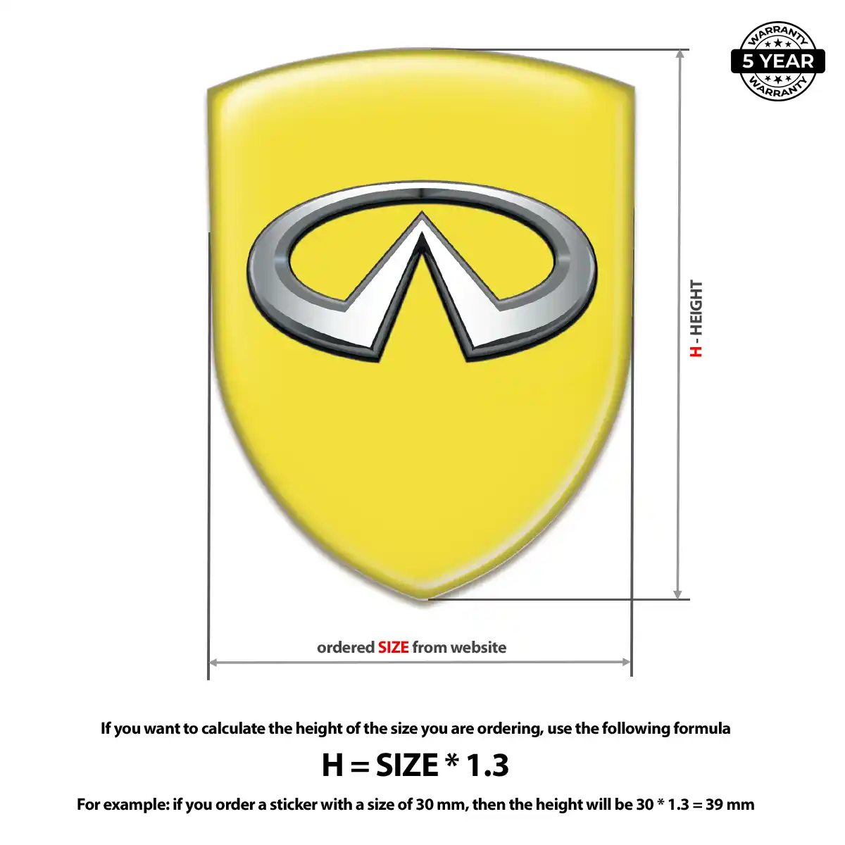 Infiniti Polyurethane Domed Sticker Prime Quality