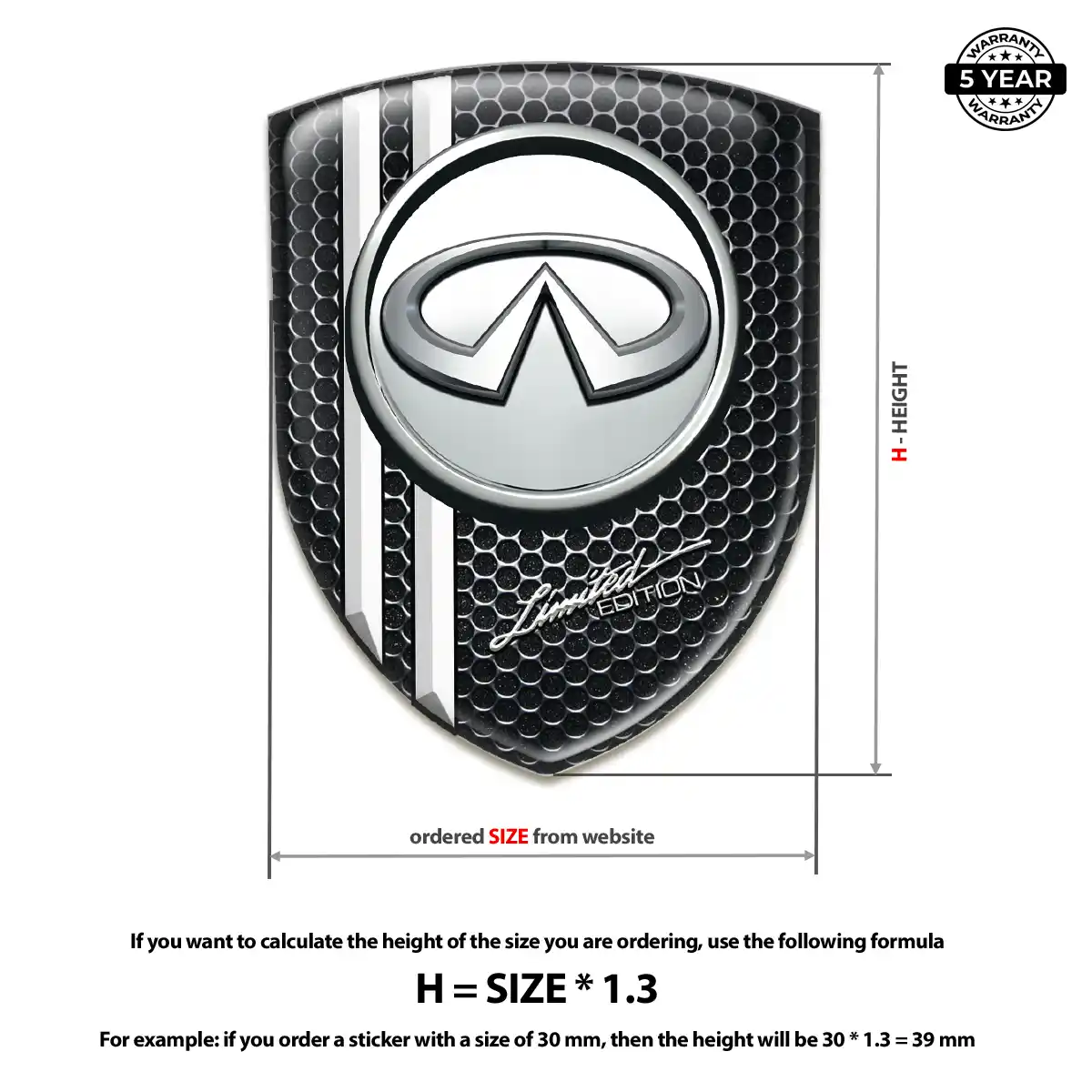 Infiniti Polyurethane Domed Sticker Resin Elite