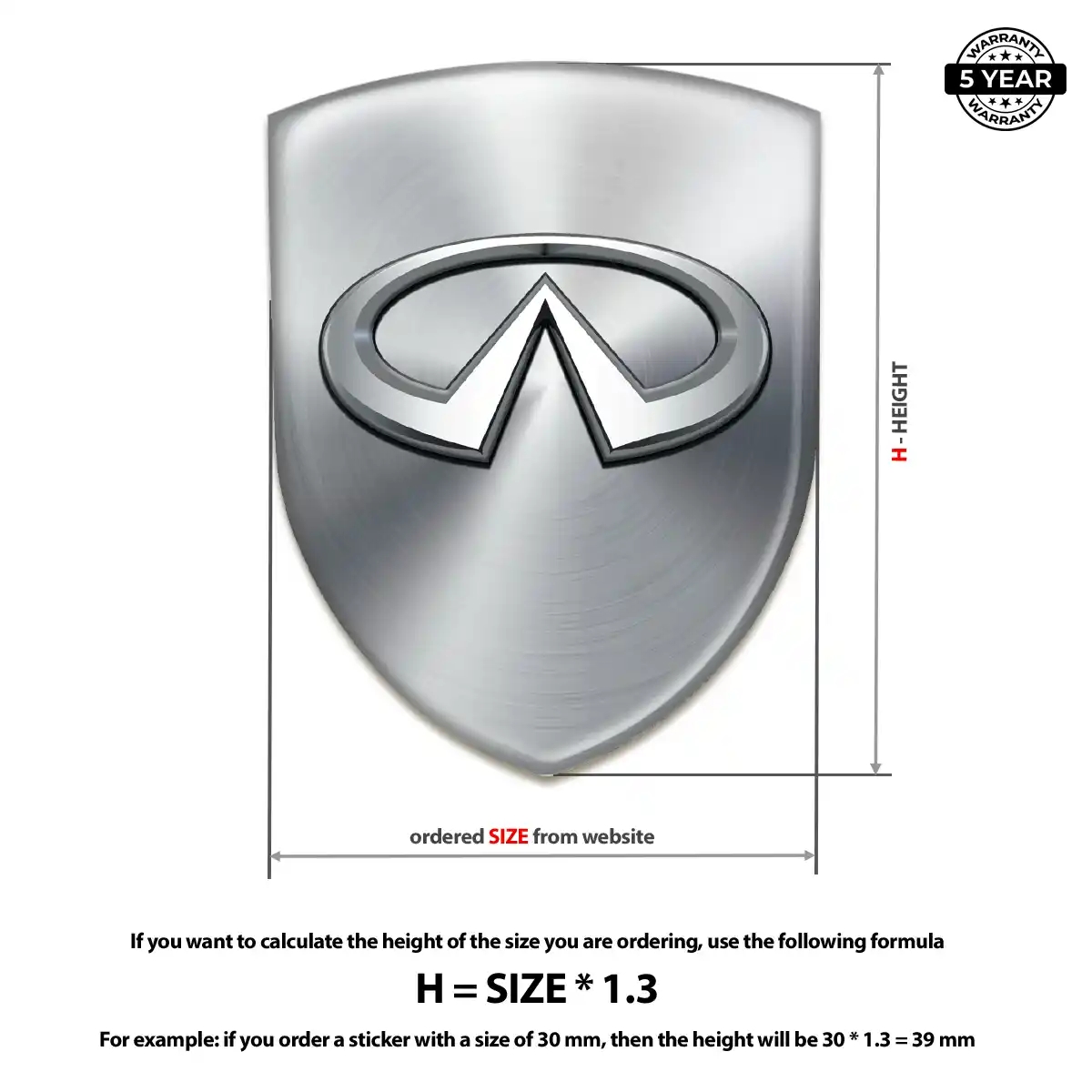 Infiniti Polyurethane Domed Sticker Resin Luxe
