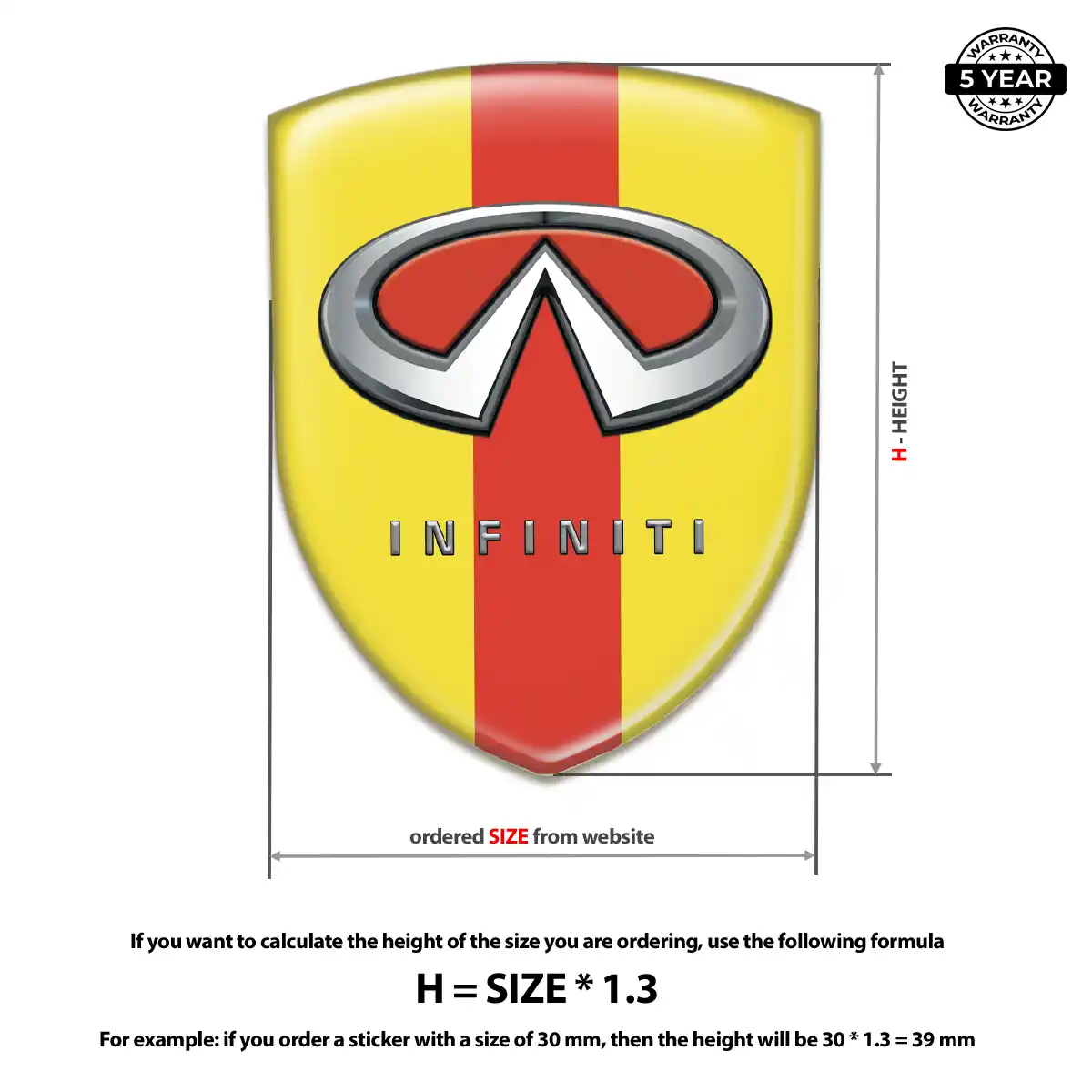 Infiniti Polyurethane Domed Sticker Signature Grade