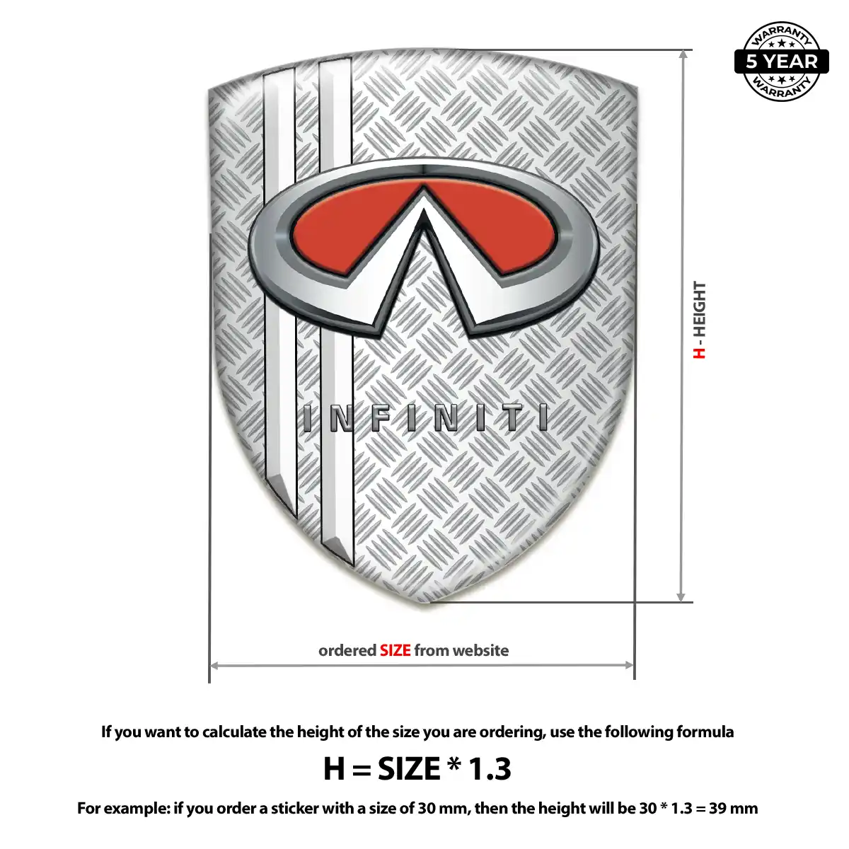 Infiniti Polyurethane Domed Sticker Sport Tuning