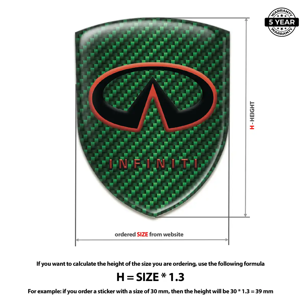 Infiniti Polyurethane Domed Sticker Superior Craft