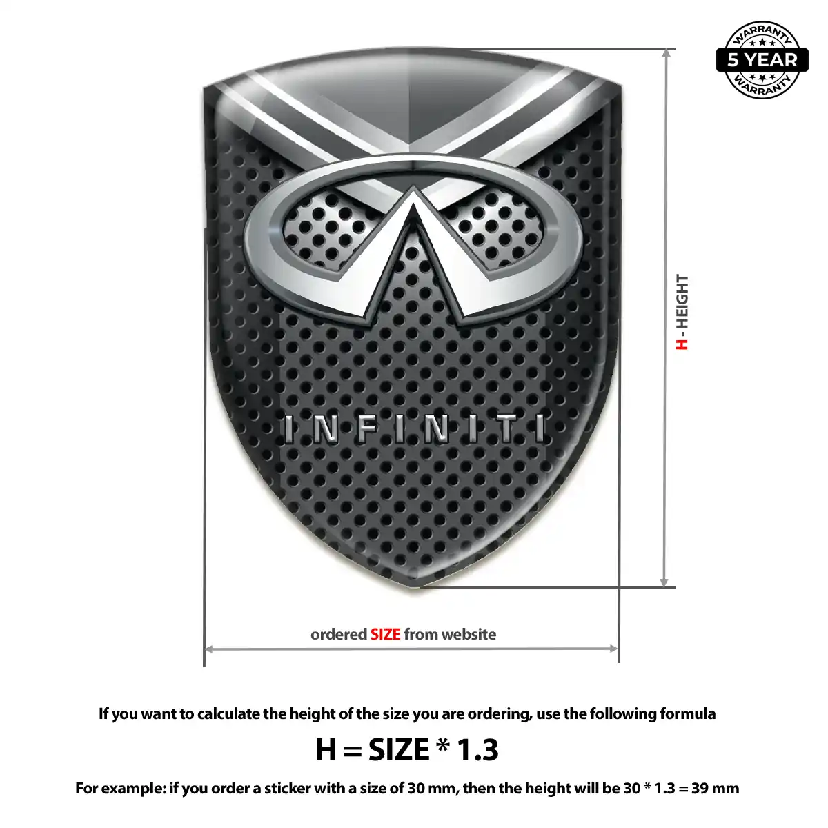 Infiniti Resin Badge Sticker Cabin Style